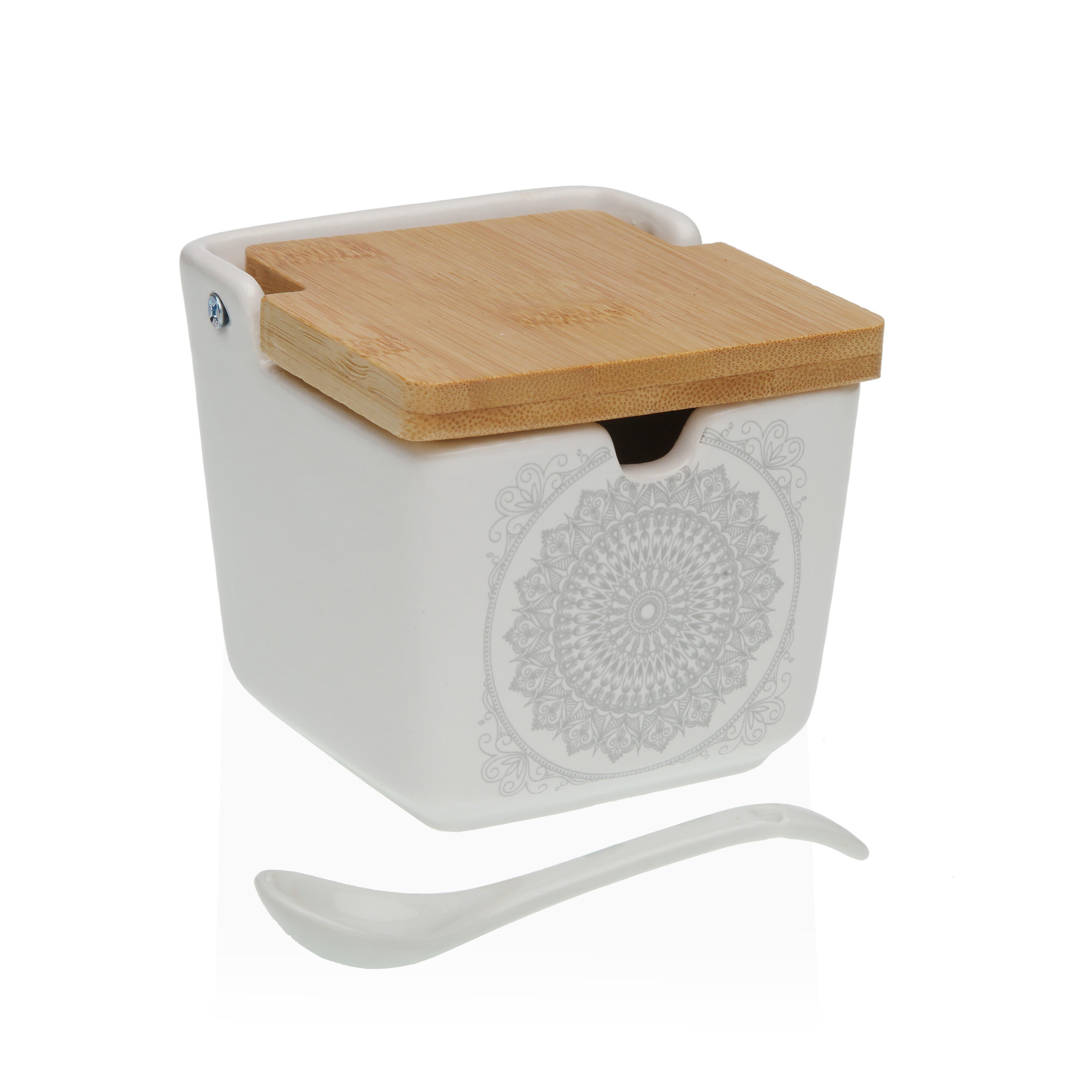 Azucarero con tapa de bambú mandala versa
