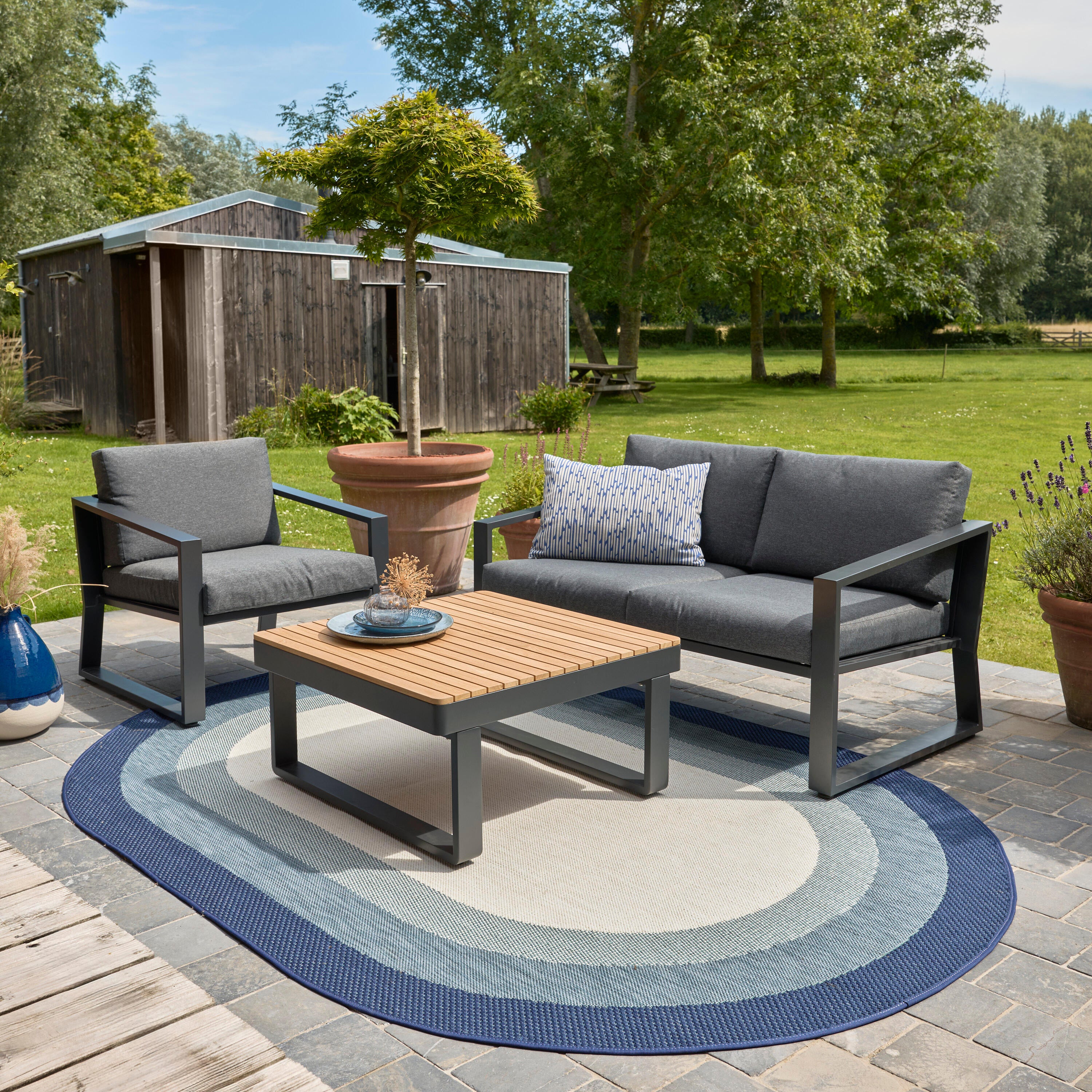 Tapete exterior/interior Opale 160X230cm azul Inspire - 2
