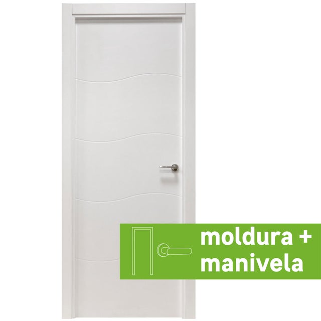 Pack puerta interior maciza NEW DAKAR 72,5 cm IZQUIERDA + molduras+ manivela (Envío gratis)