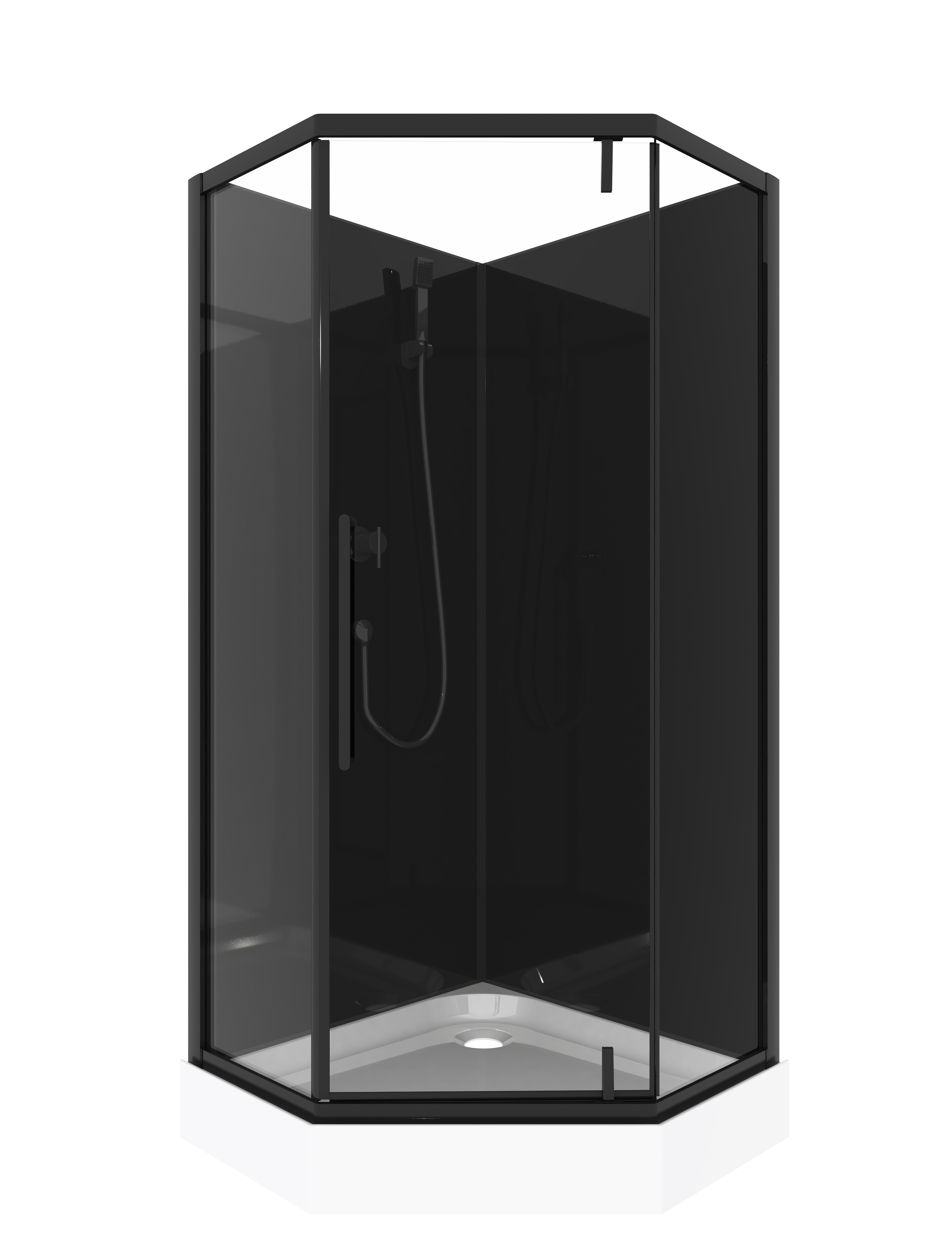 Kabina prysznicowa z brodzikiem Smart Dark 90x90x200x15 Savana