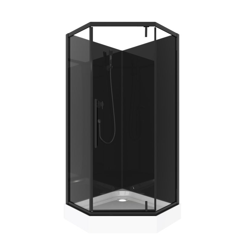 Kabina prysznicowa z brodzikiem Smart Dark 90x90x200x15 Savana