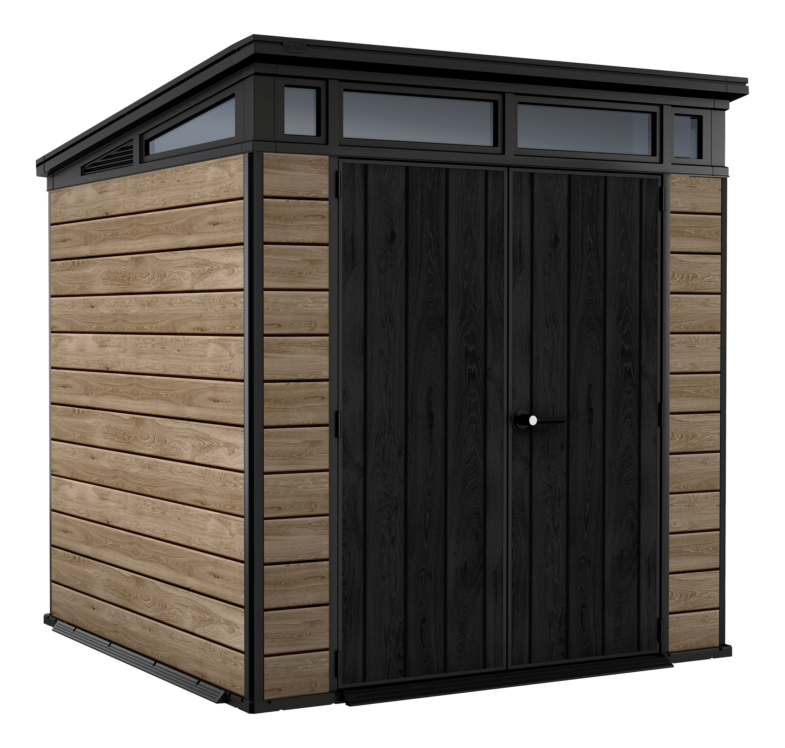 Caseta de resina ashwood 7x7 de 214 x 226 x 218 cm y 4.6 m²