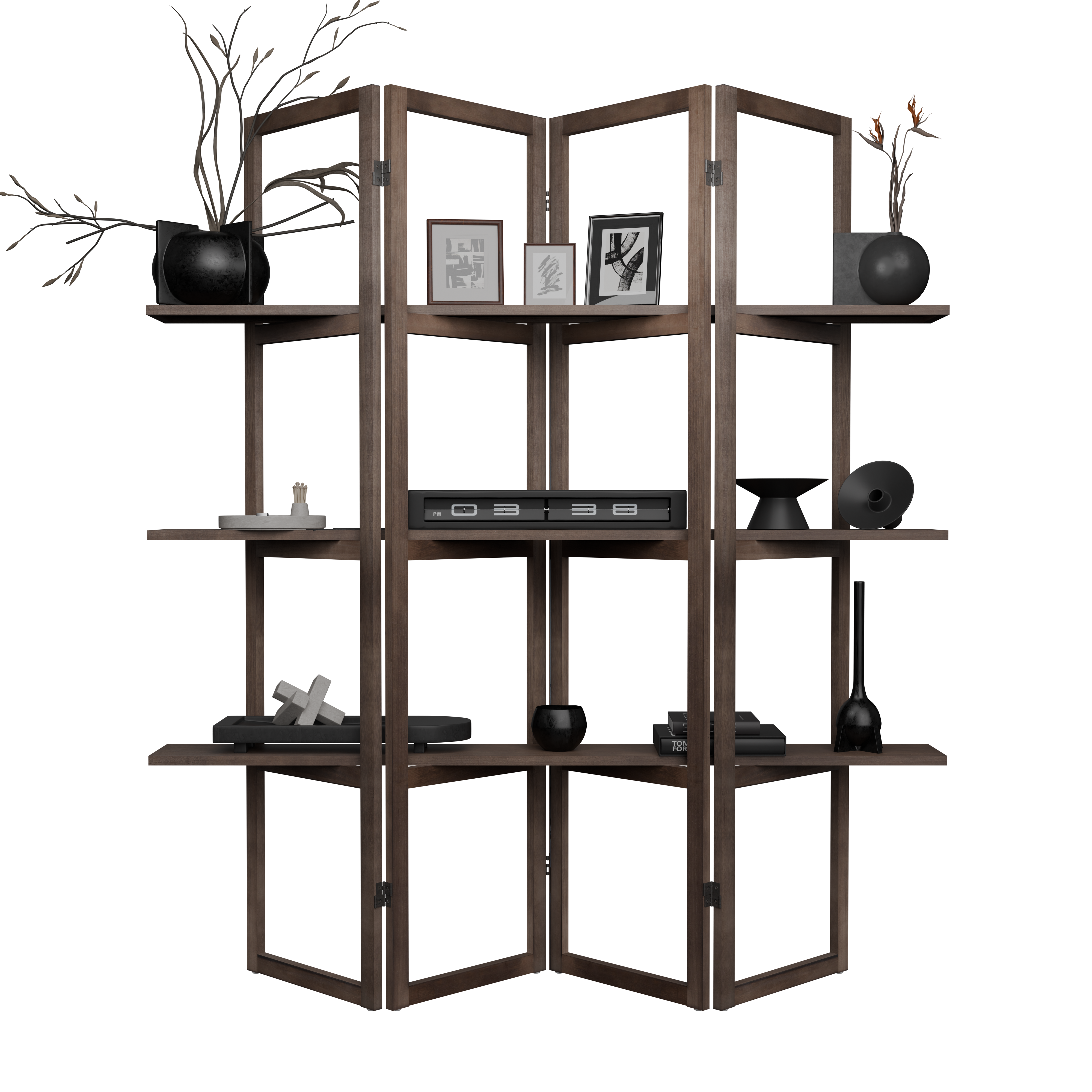 Parawan Miron brąz 170x160 cm 4 panele - 5