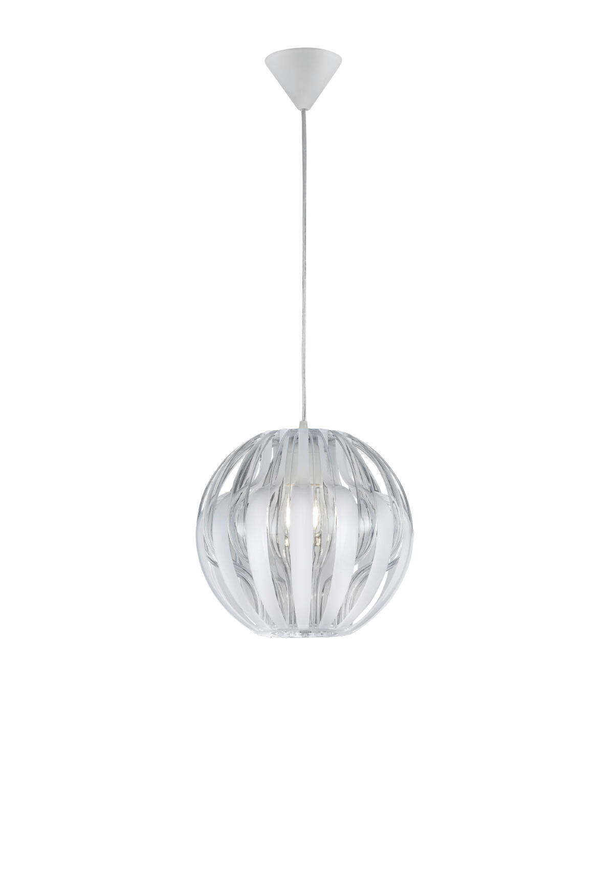 Lámpara de techo colgante acrílico blanca 30 cm Pumpkin REALITY 1 luz E27. Altura máxima 150 cm - 4