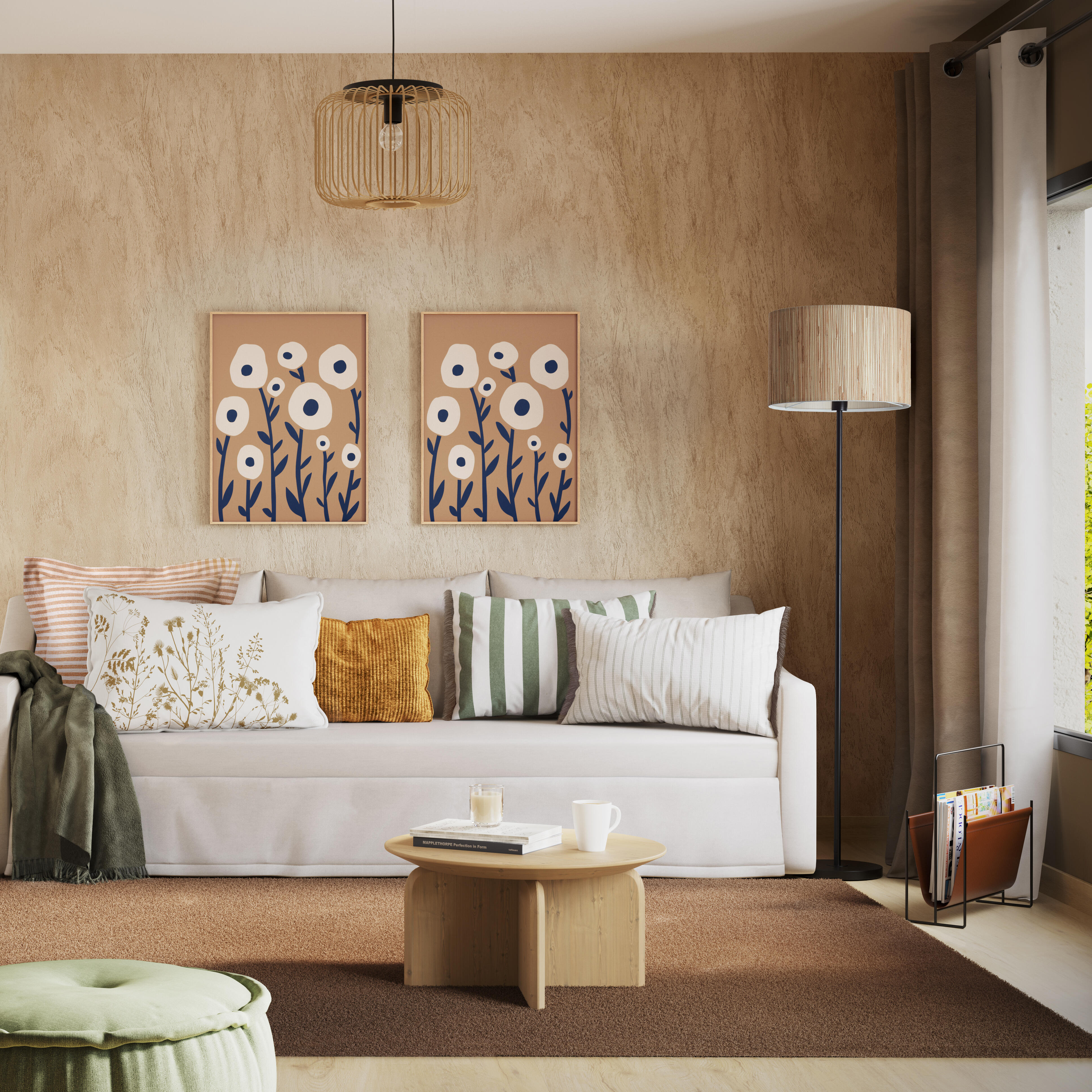 Cortinado ilhós blackout Aleyna 140x280cm bege Inspire - 4