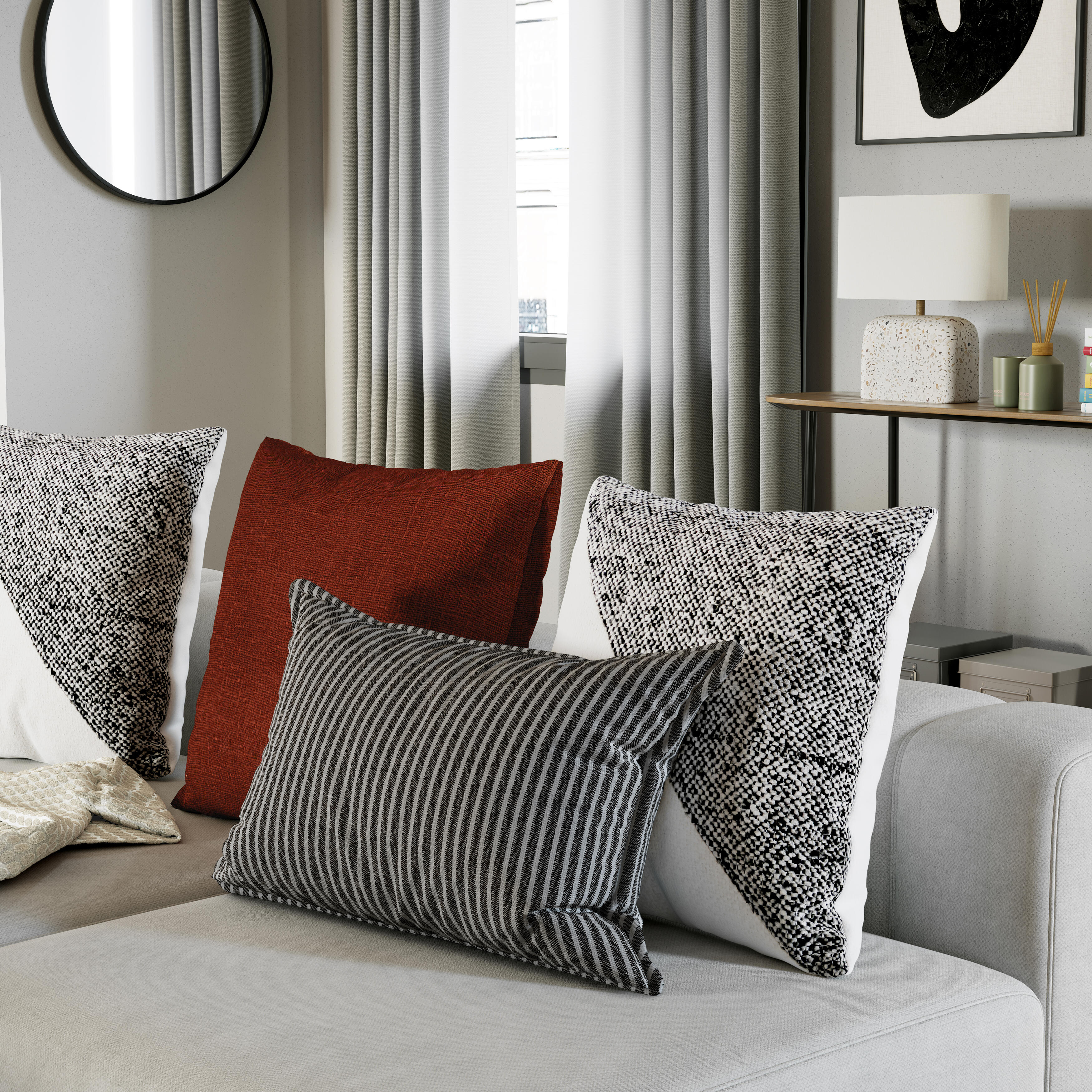 Cortinado ilhós Raspberry 140x280cm cinza 3 Inspire - 12