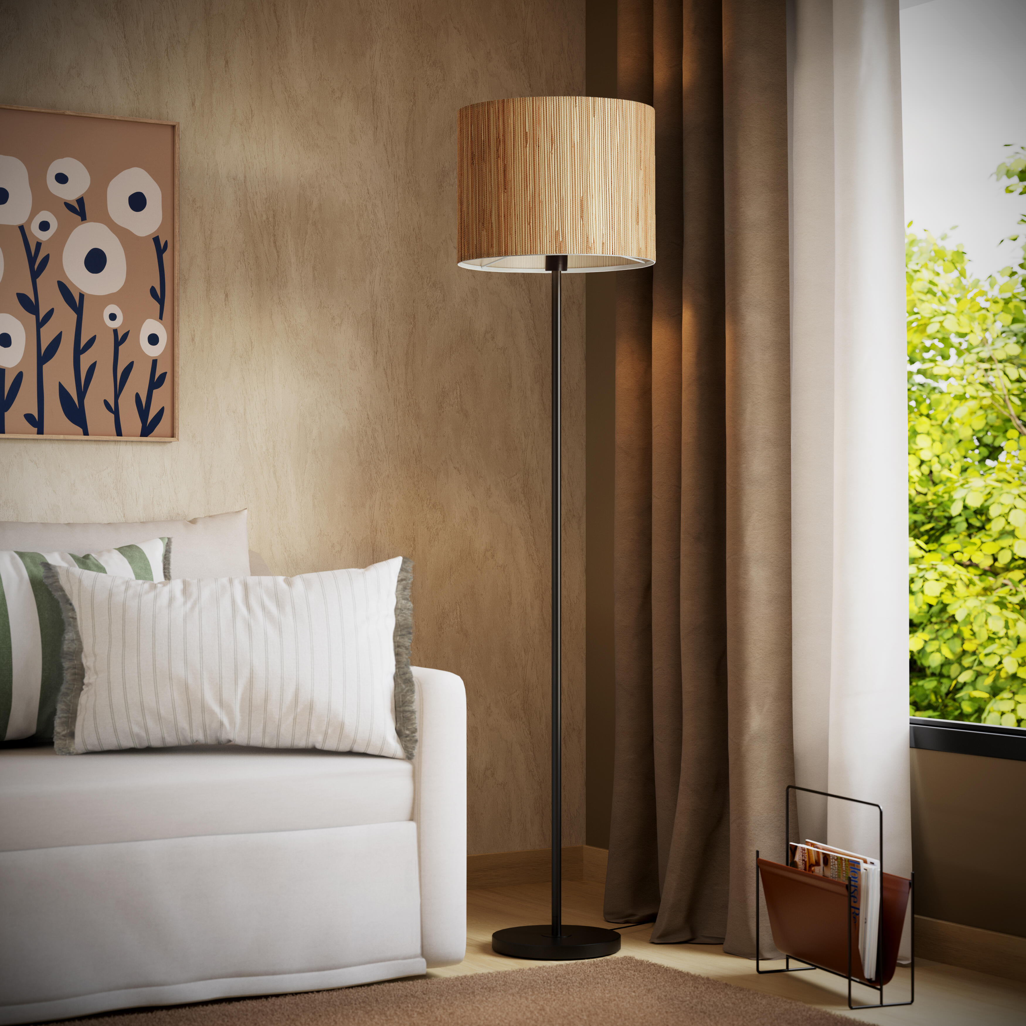 Visillo ollaos Ayden poliéster lino liso blanco INSPIRE de 140x270cm. Incluye cinta termoadhesiva - 11