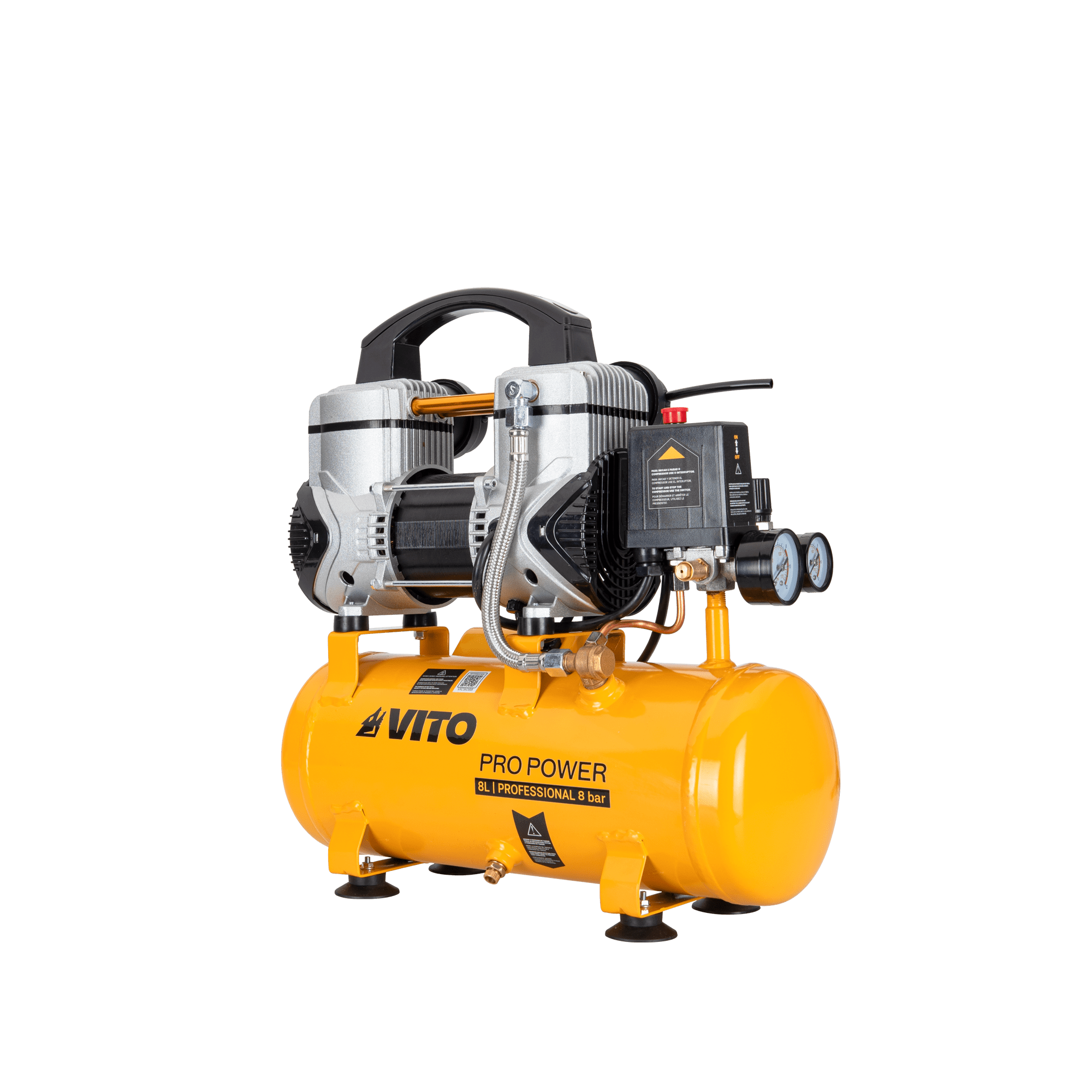 Compressor sem óleo silencioso 8 L 1,5 CV 8 Bar VICSOS8 Vito - 3