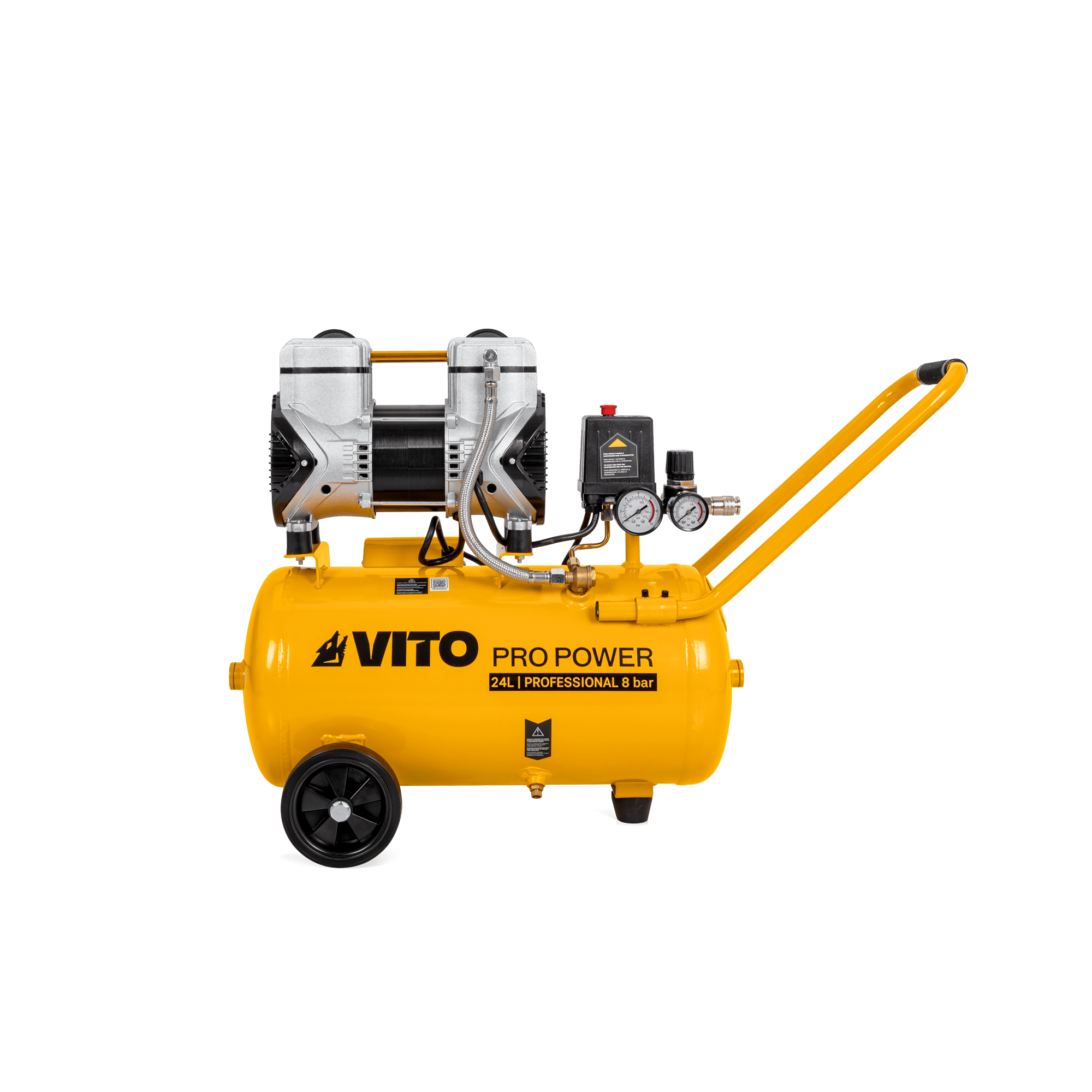 Compressor sem óleo 24 L 2 CV 8 Bar Vito VICSOS25A - 2
