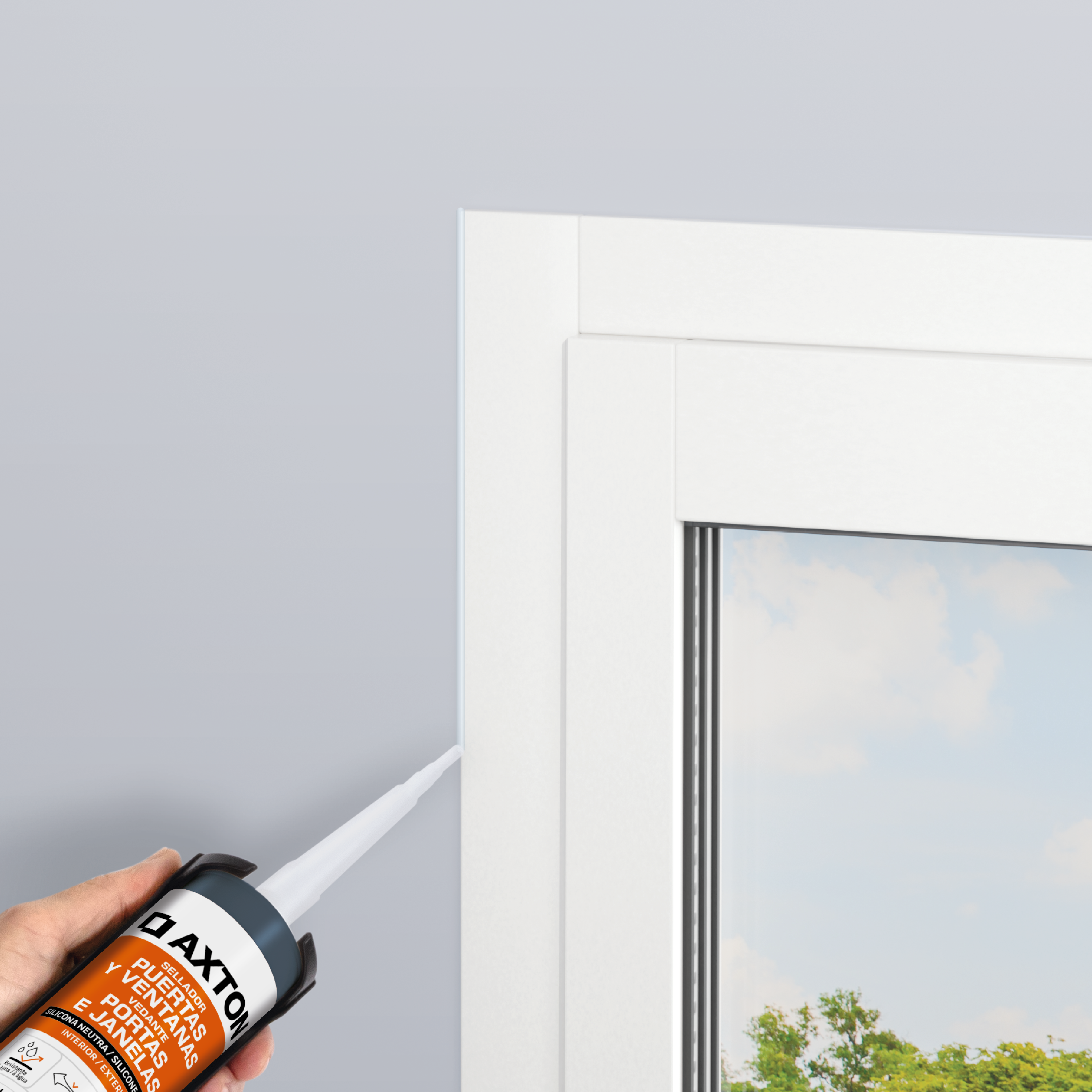 Silicone portas janelas neutro multimaterial int. ext. 280 ml transparente Axton - 3