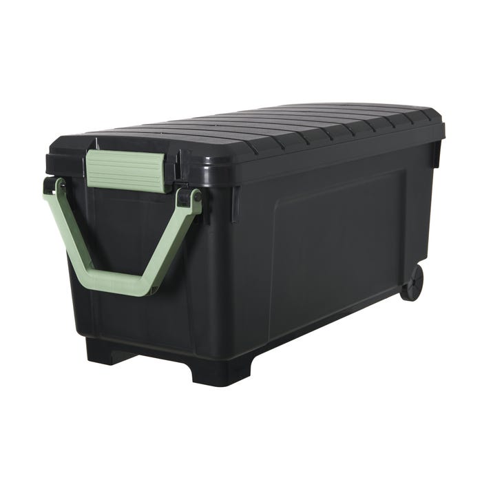 Caja de almacenamiento con 2 ruedas.