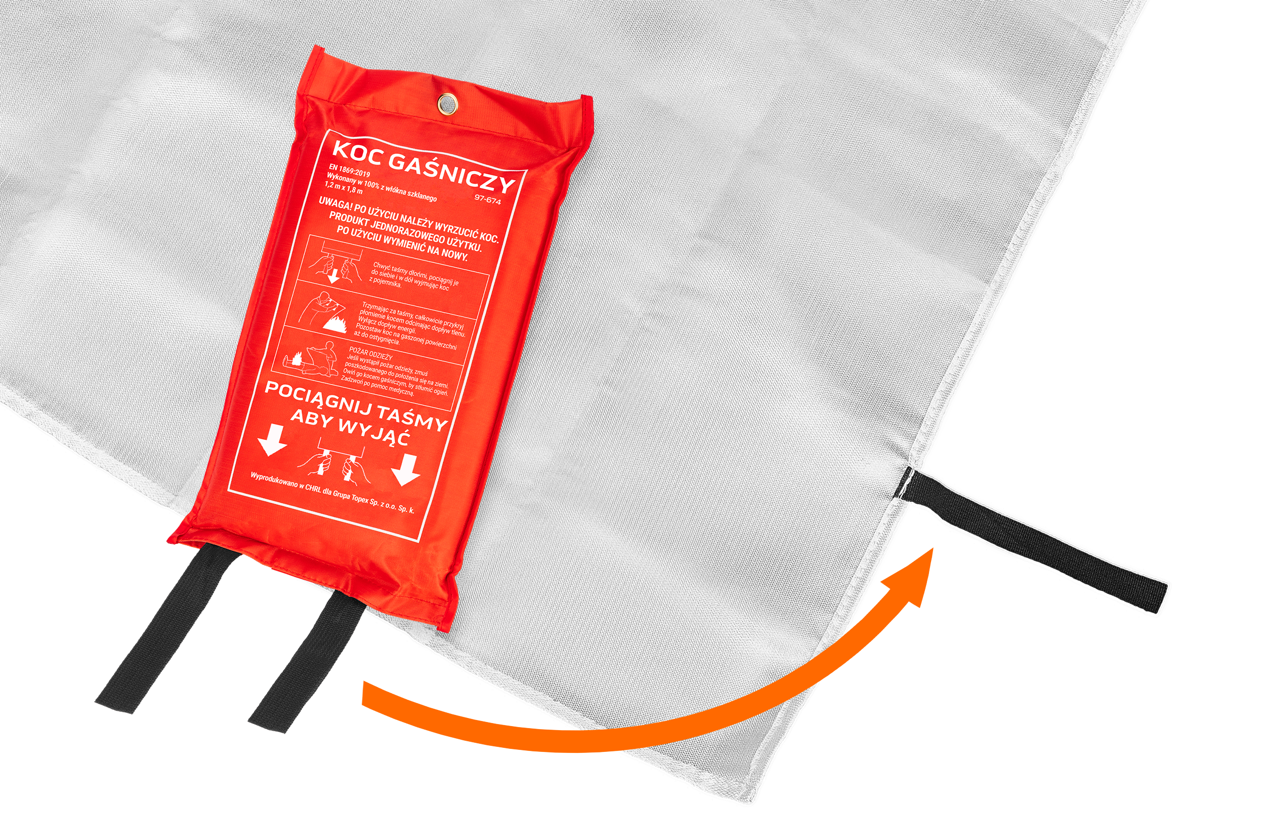 Koc gaśniczy szklany 1.2 x 1.8 m Neo - 7