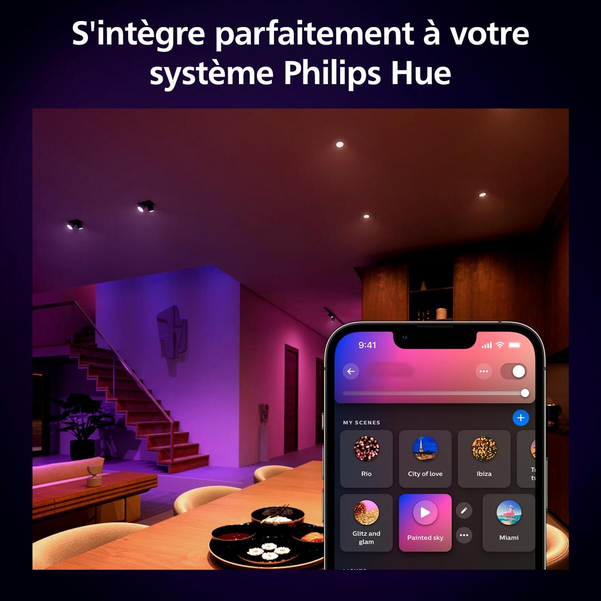 Ampoule led connectée, réflecteur GU10, 400lm, blanc et couleurs, PHILIPS HUE - 2