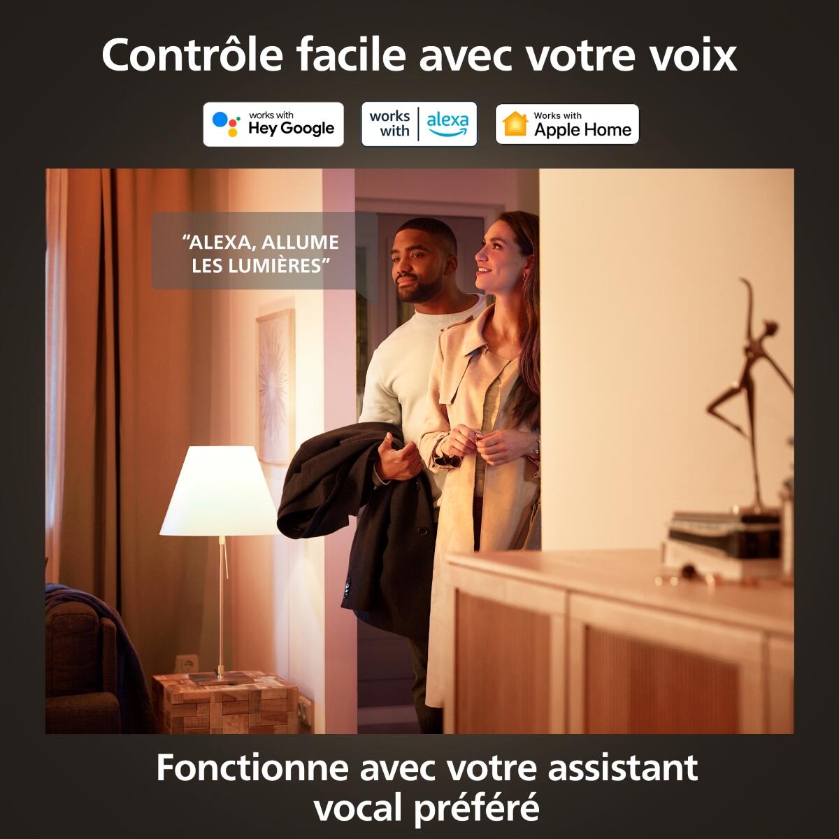 2 ampoules led connectées, réflecteur GU10, 400lm, blanc chaud, PHILIPS HUE - 4