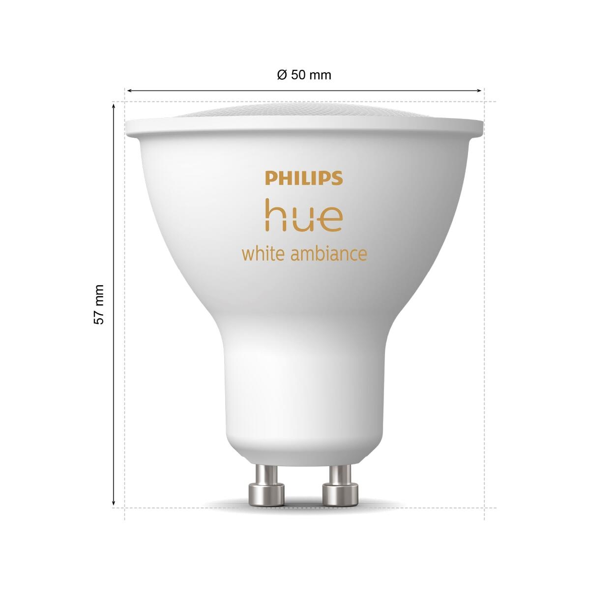 3 ampoules led connectées, réflecteur GU10, 400lm, variation blancs, PHILIPS HUE - 7