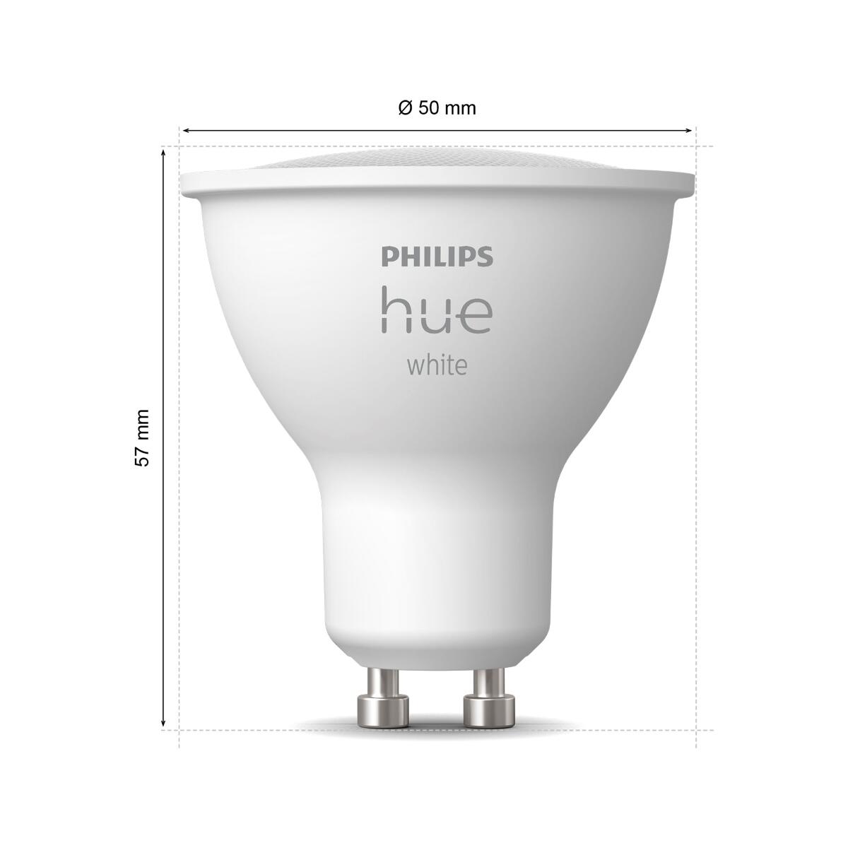 2 ampoules led connectées, réflecteur GU10, 400lm, blanc chaud, PHILIPS HUE - 7