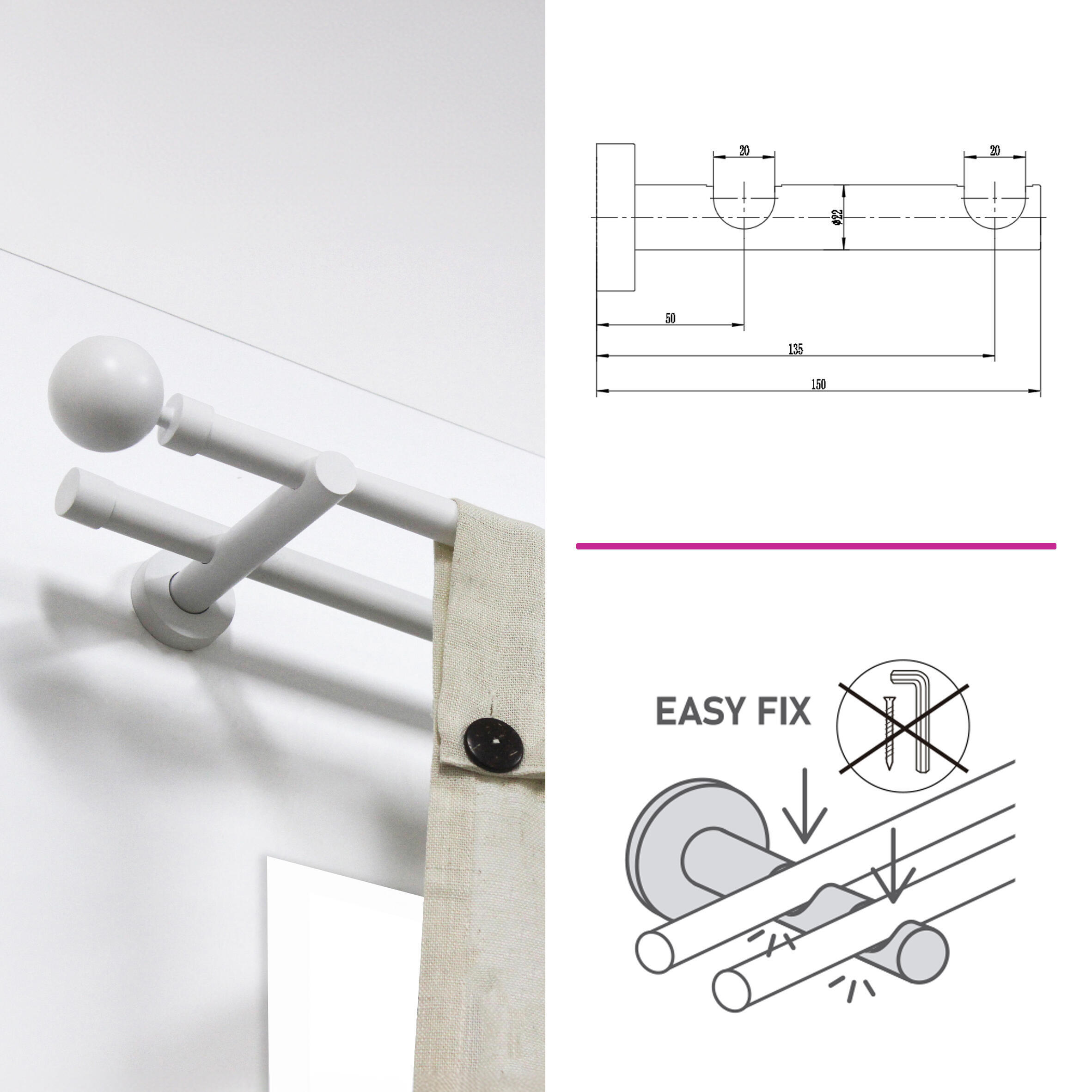 soporte pared doble bronce d20 - 0