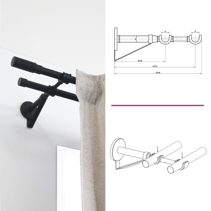 soporte doble extensible blanco d20