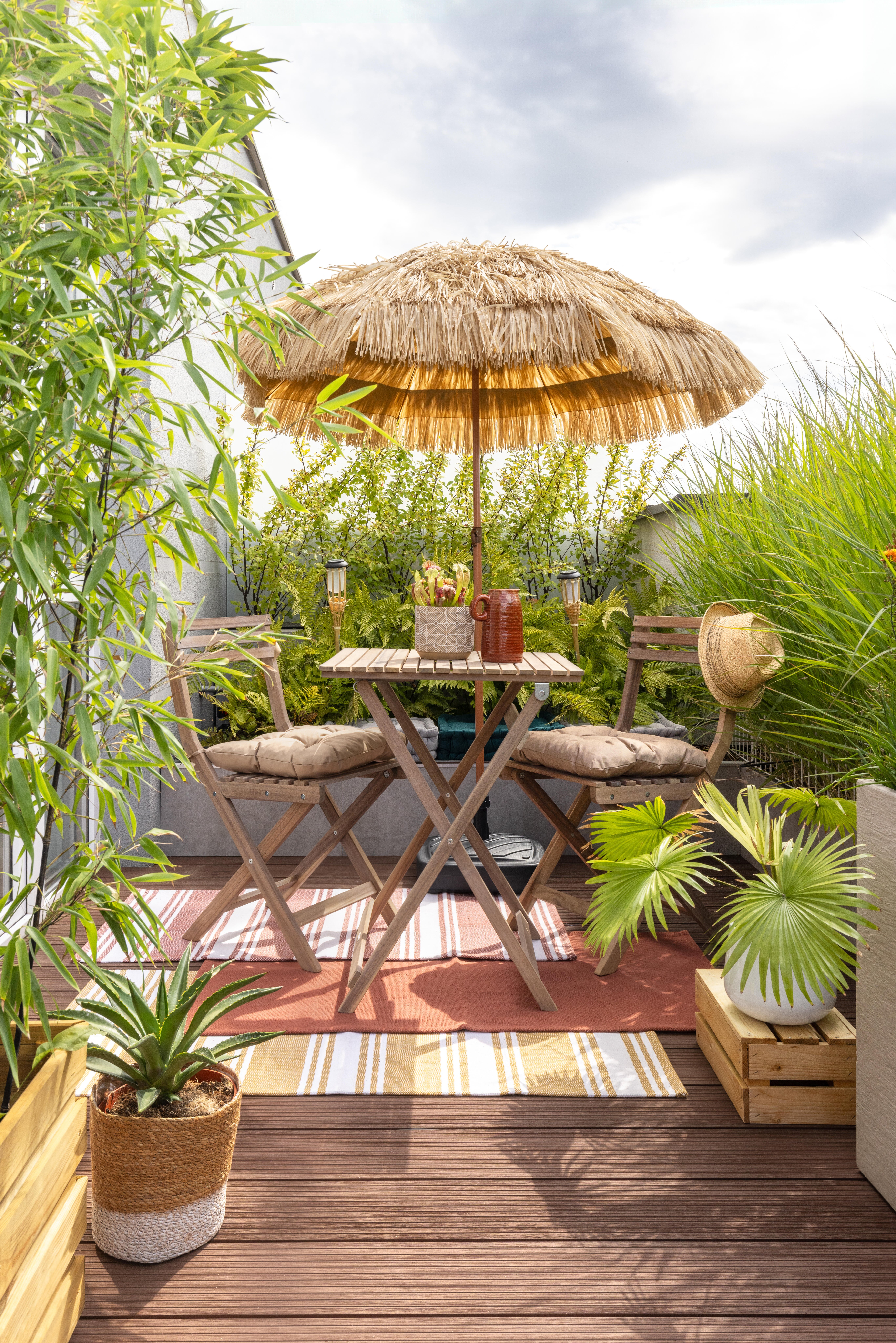 Parasol plażowy okrągły Hawajski śr. 180 cm beżowy - 3