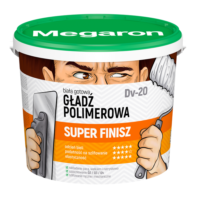 Gotowa gładź polimerowa Super Finisz DV-20 20 kg Megaron