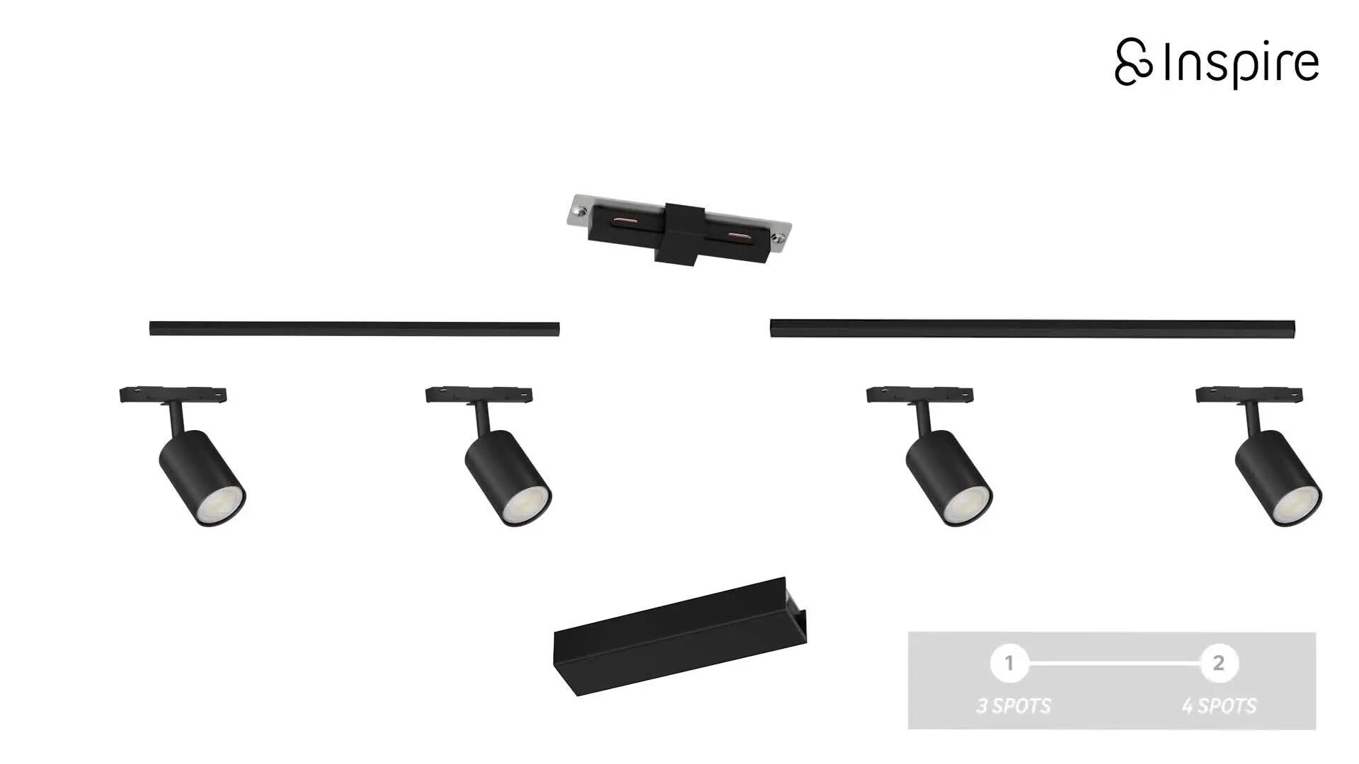 Kit focos carril orientable negro 3 luces GU10 Dakata INSPIRE - 5