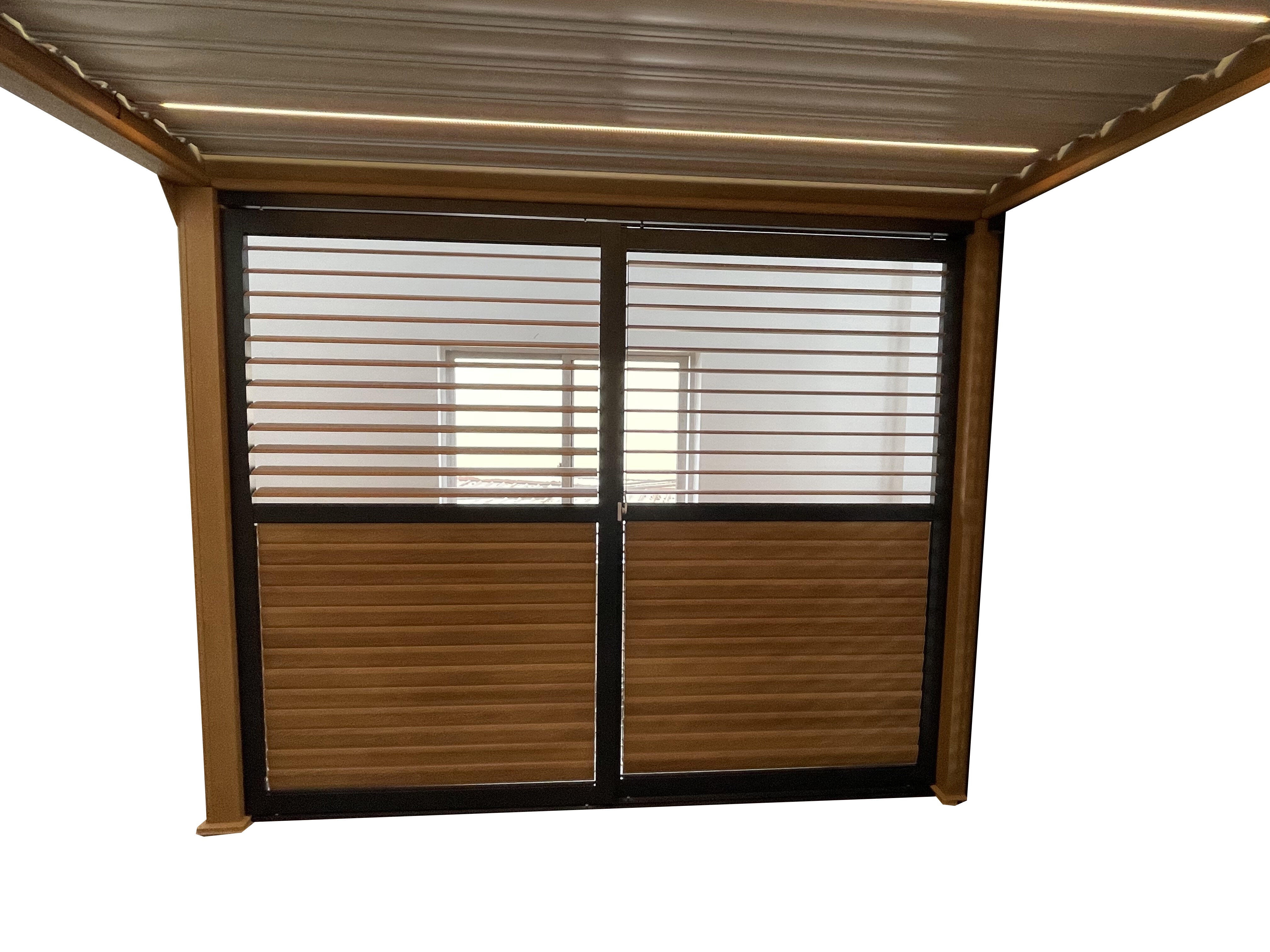 Structure Noir RAL2100 Persiennes aspect BOIS