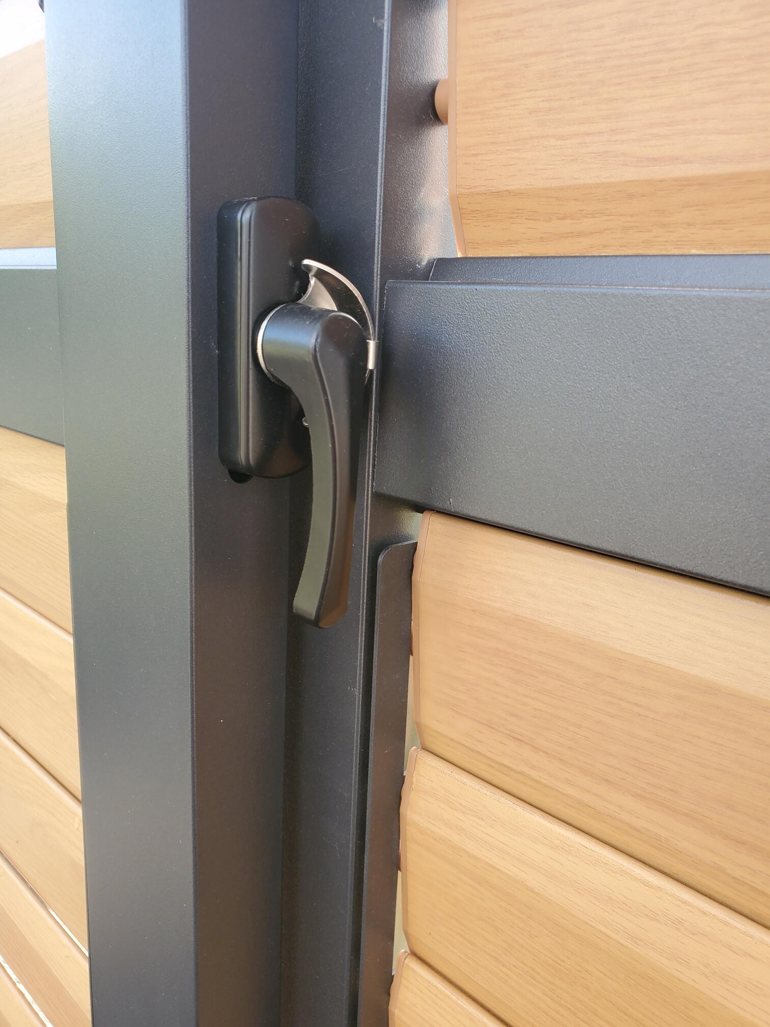 Panneau coulissant GREEN OUTSIDE alu 3m noir+persiennes orientables aspect bois - 4