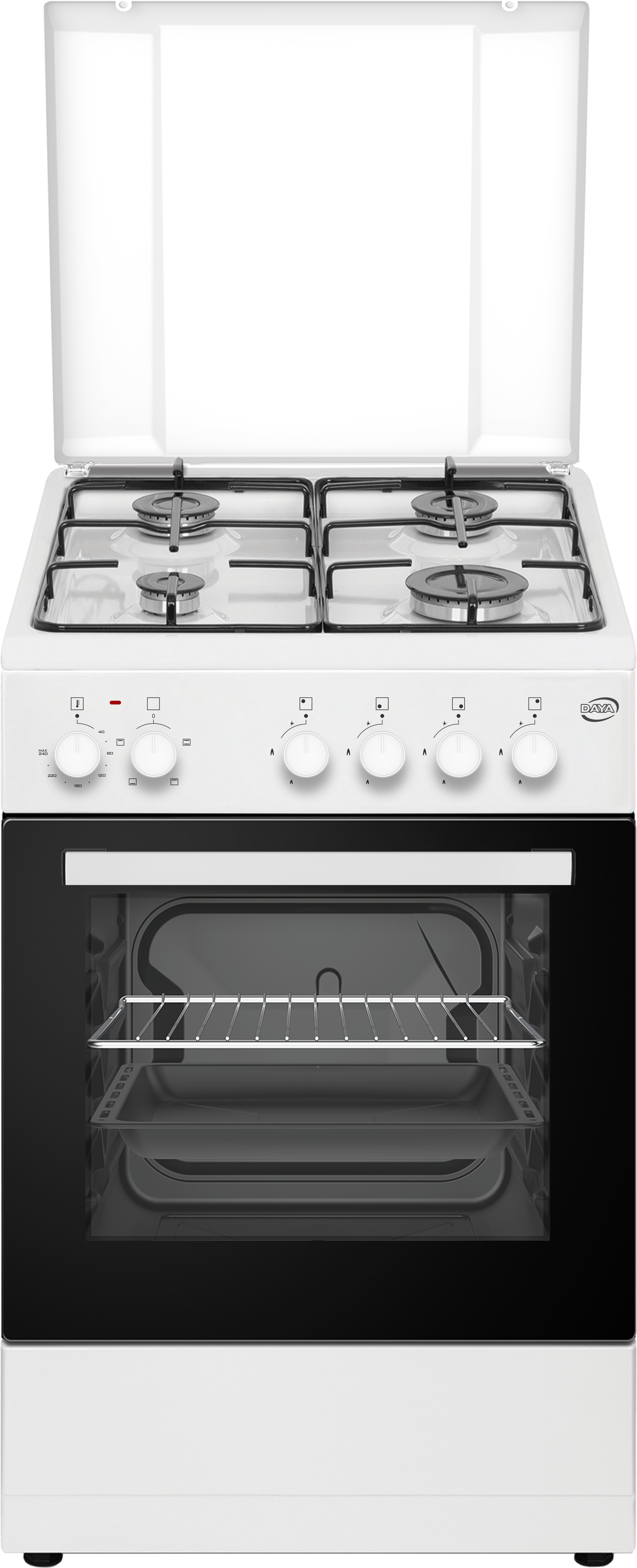 DAYA Cucina a gas con forno CG50FE bianco L 49.8 x P 55.5 cm