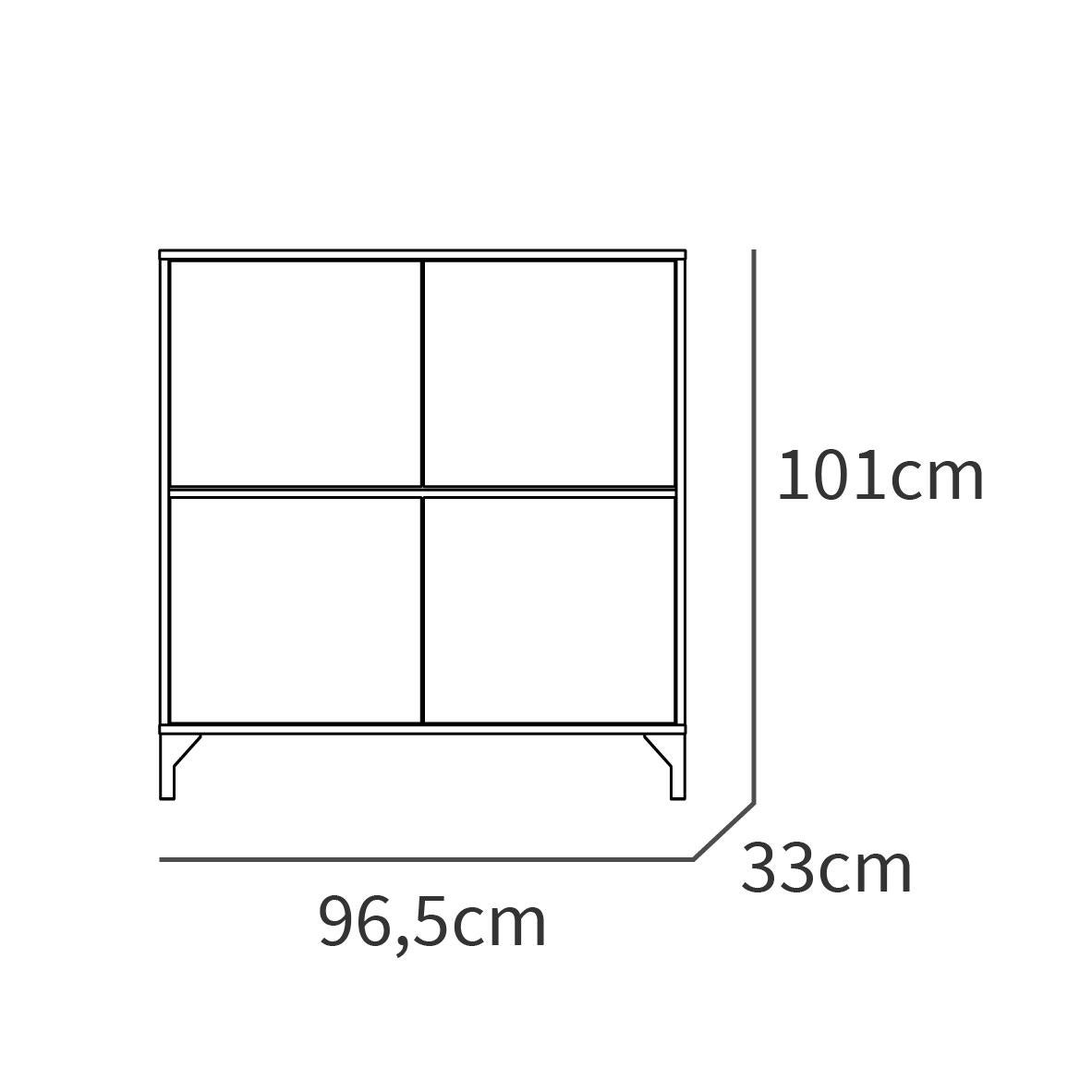 Zapatero Tokyo con 4 compartimentos para 20 pares en melamina color roble natural 101x96.5x33 cm - 2