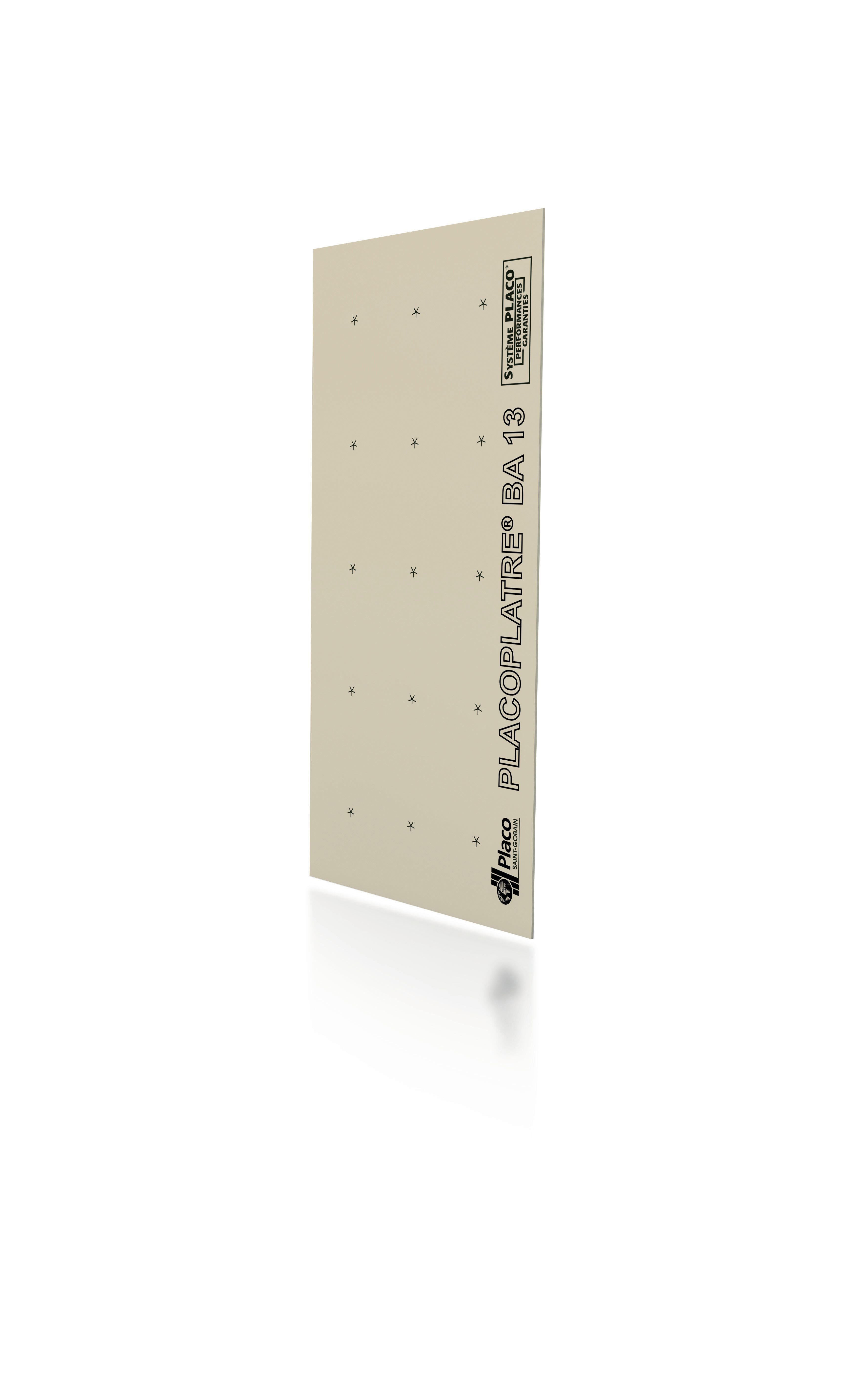 Plaque de plâtre BA13 standard NF H.270 x l.120 cm - PLACOPLATRE - 4