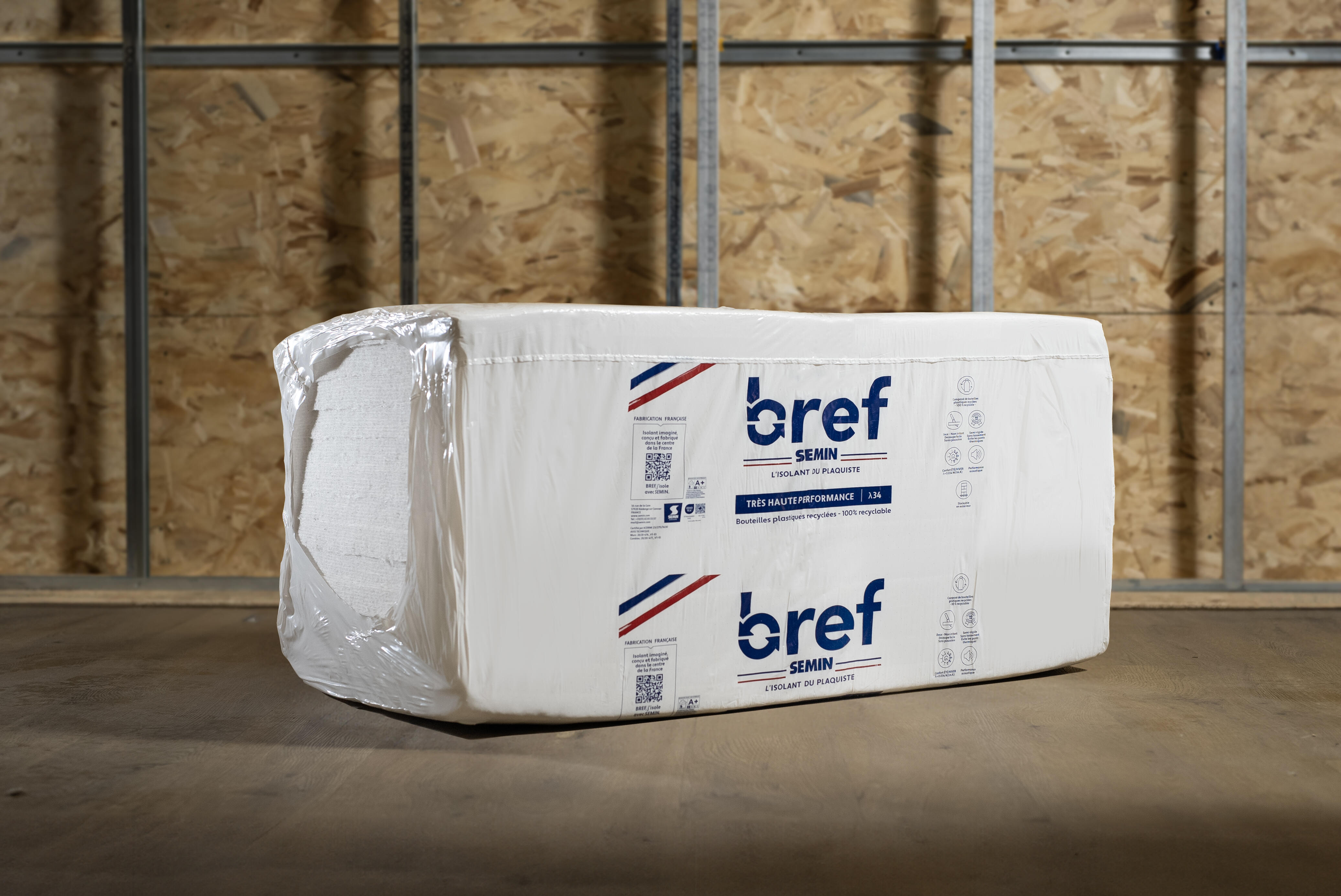 Rouleau isolant en plastique recyclé nu Ep.105 mm L.1,80 x l.0,90 m - BREF SEMIN - 2