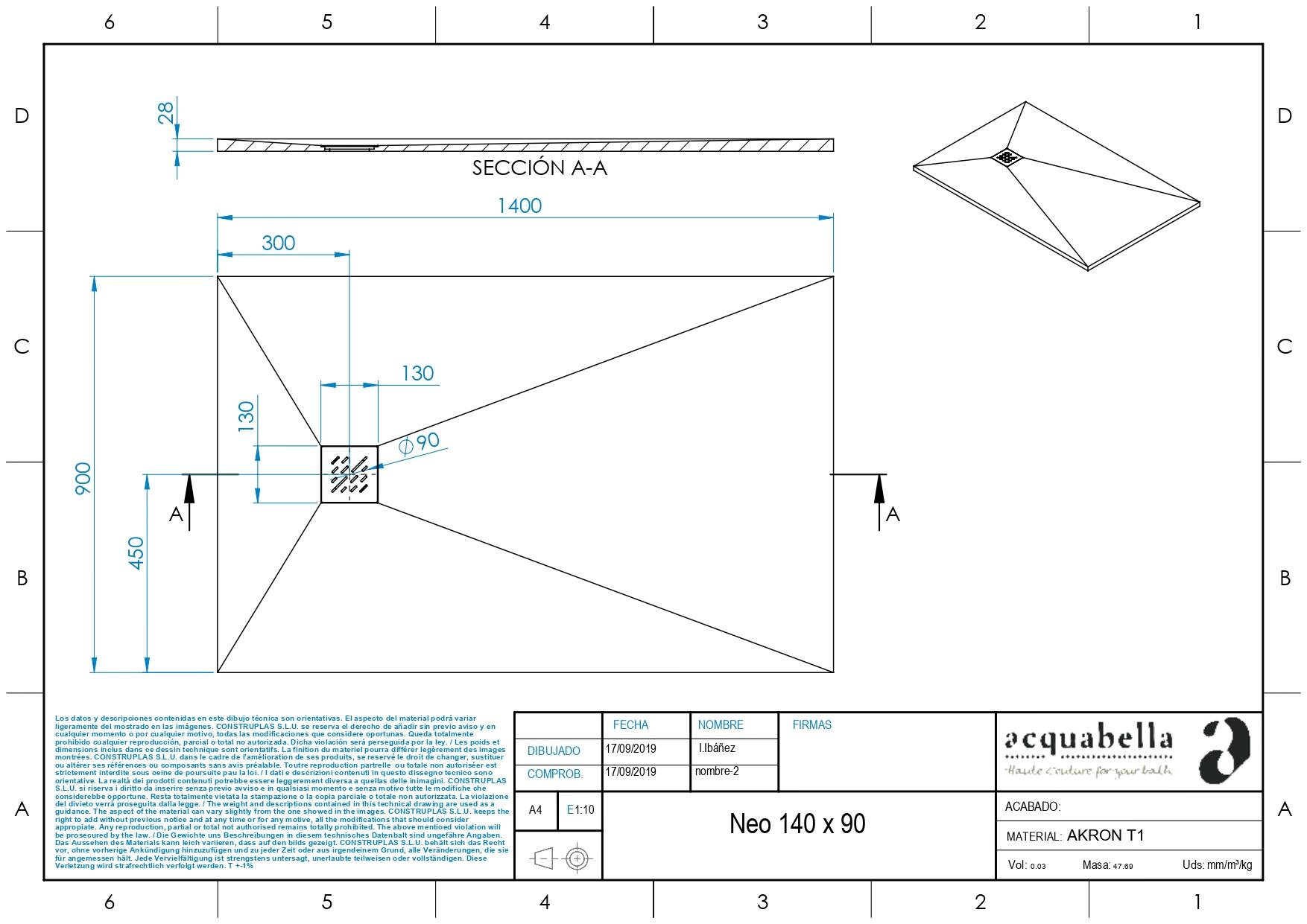 Receveur de douche extra-plat L.140 x l.90 cm Ep.2,8 cm résine gris anthracite Senstures - 4