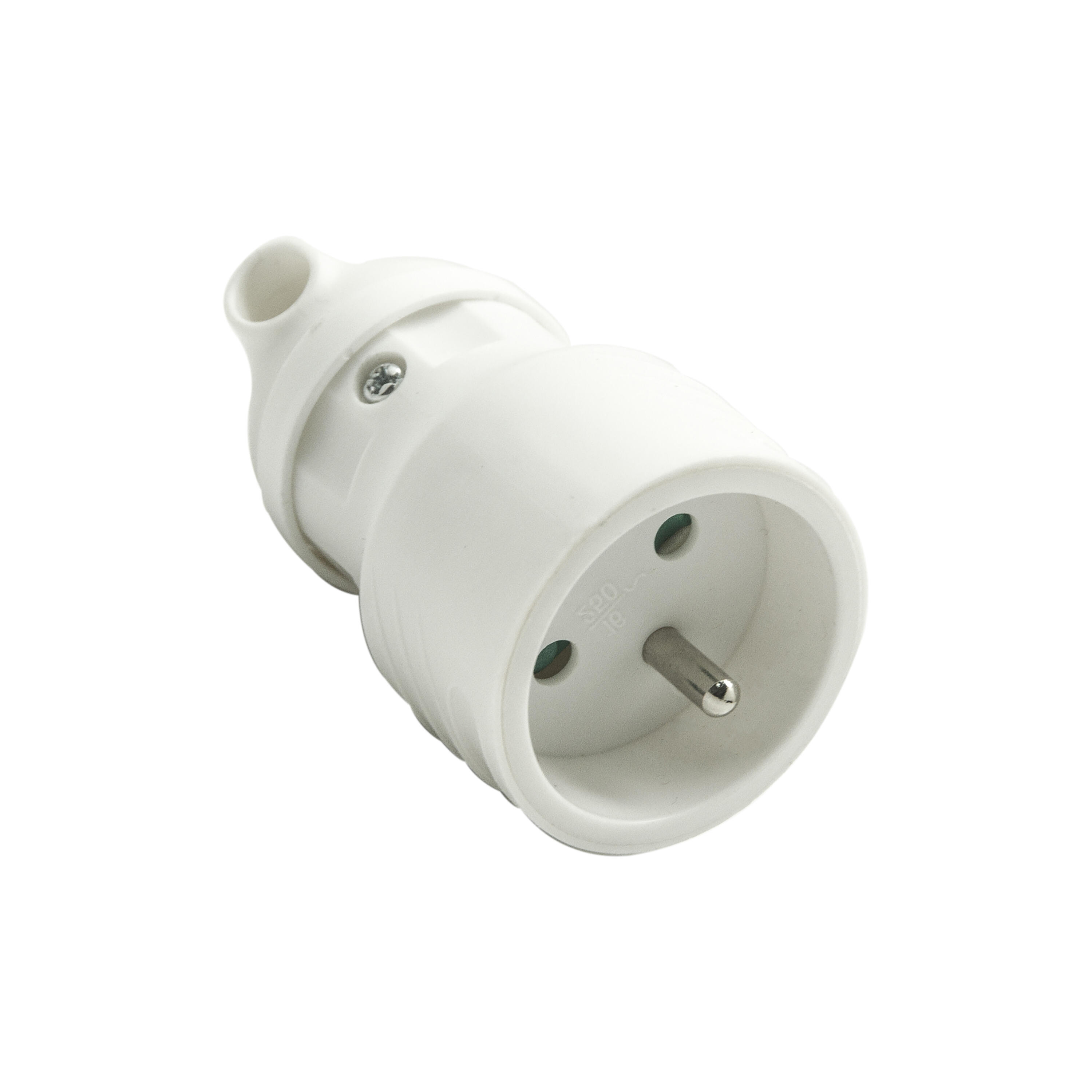 FICHE FEMELLE 2P+T 16A avec anneau Blanc - 4