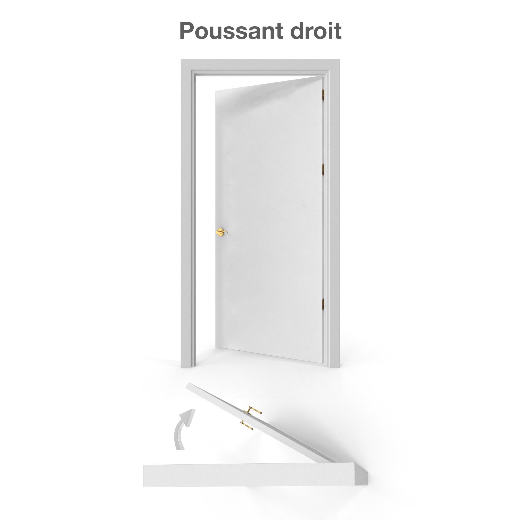 Bloc-porte thermique Monaco revêtu Larg.73 cm poussant droit pleine Huiss.52 à 90 mm fin de chantier - 3