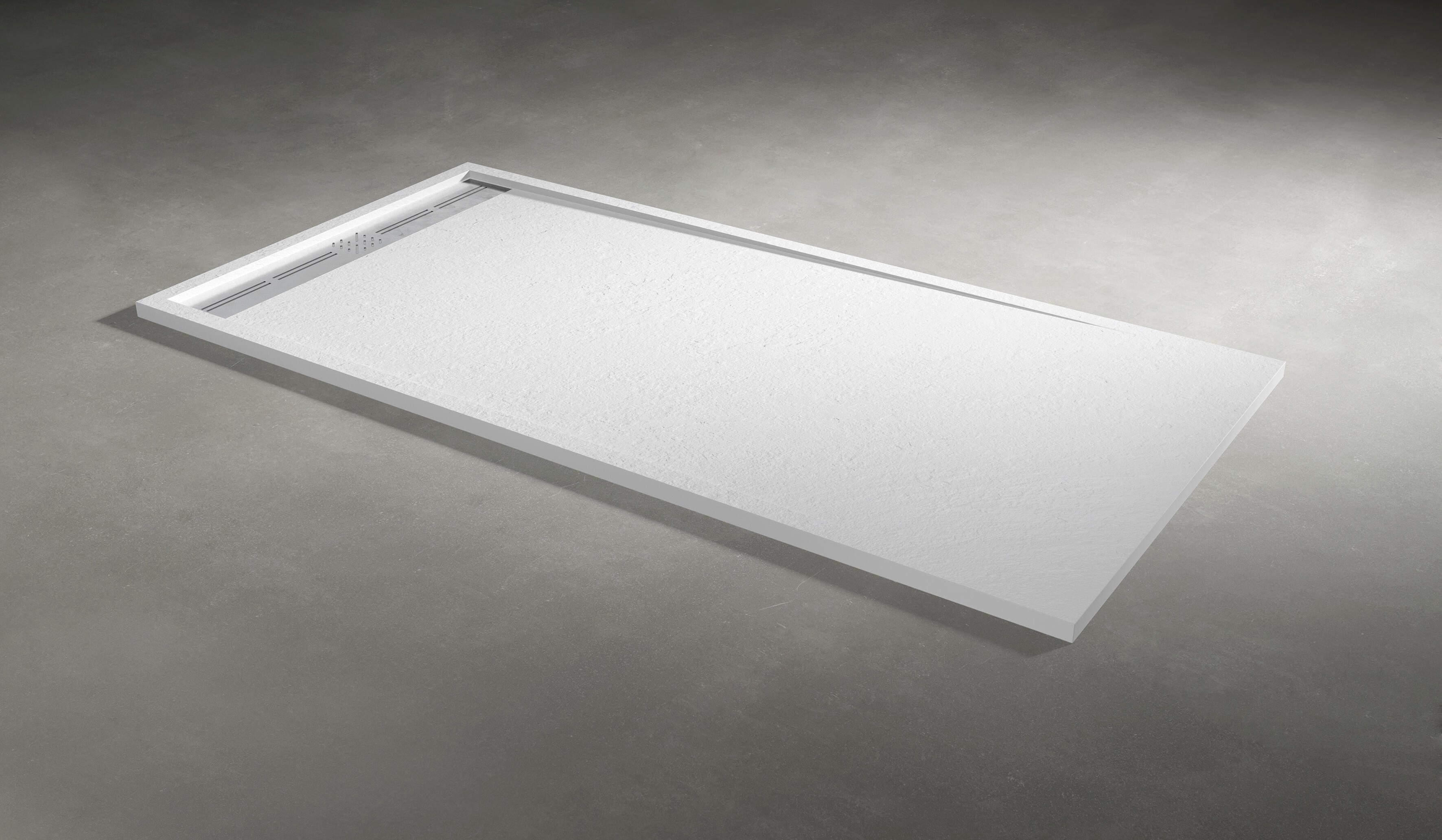 Receveur de douche extra-plat L.160 x l.90 cm Ep.2,8 cm résine blanc Senstures Caniveau - 5