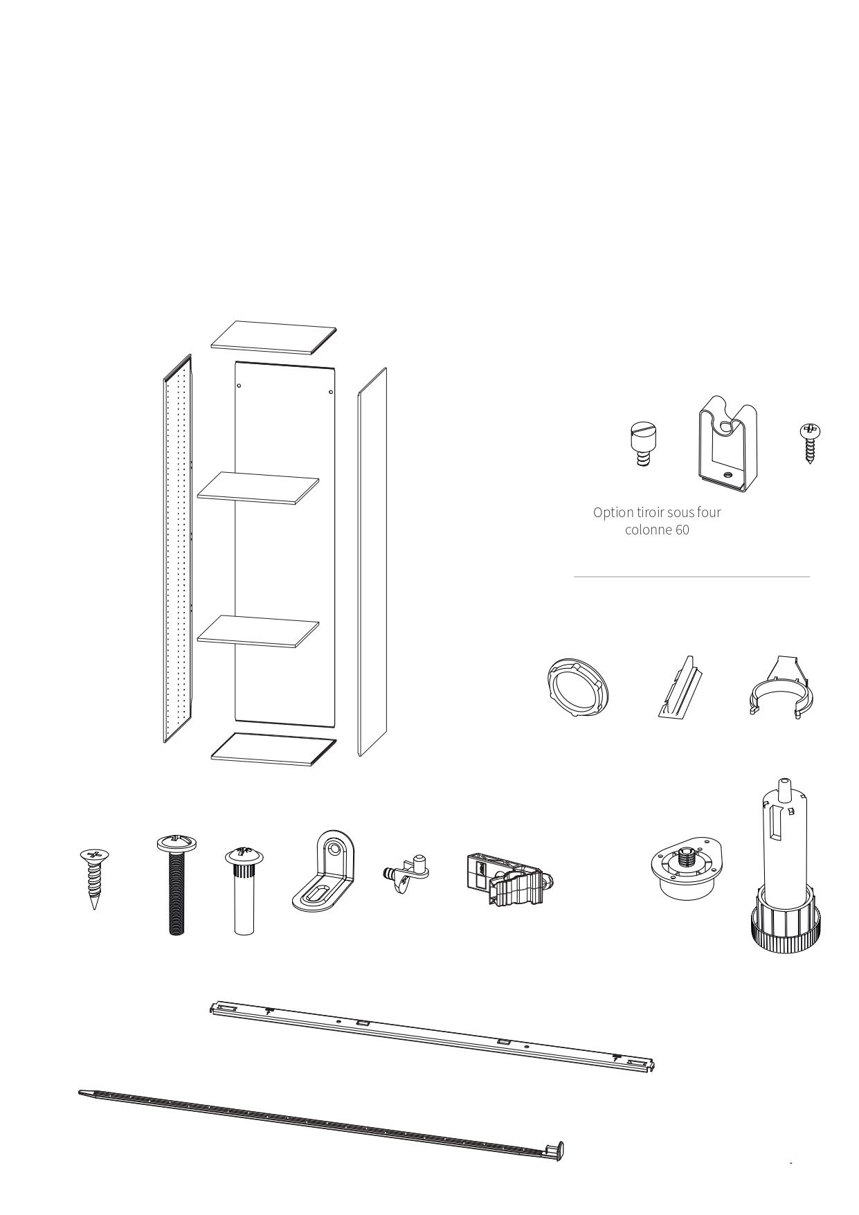 Colonne de cuisine l.60 x H.211,20 x P.56 cm Blanc - 3