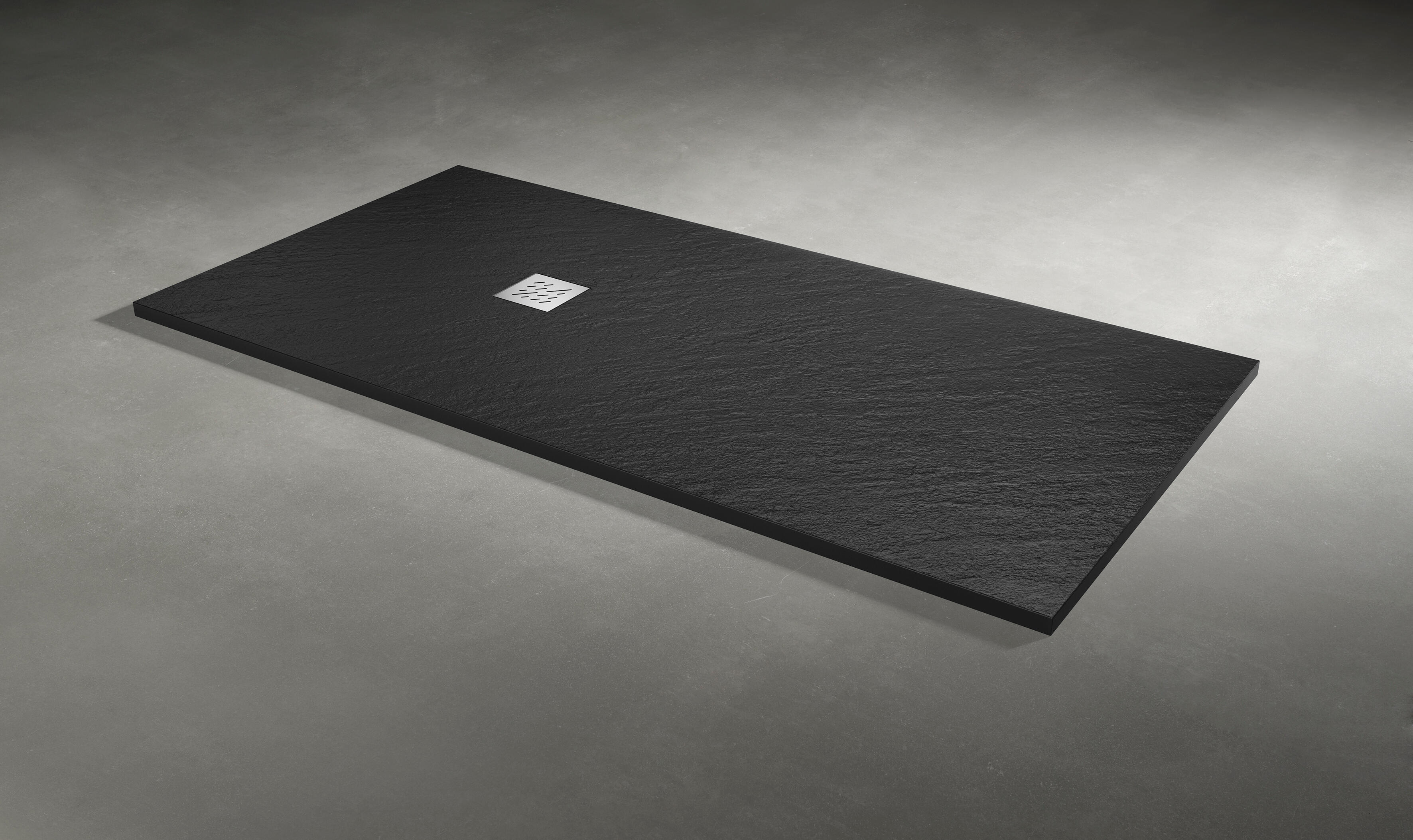Receveur de douche extra-plat L.140 x l.90 cm Ep.2,8 cm résine gris anthracite Senstures - 2