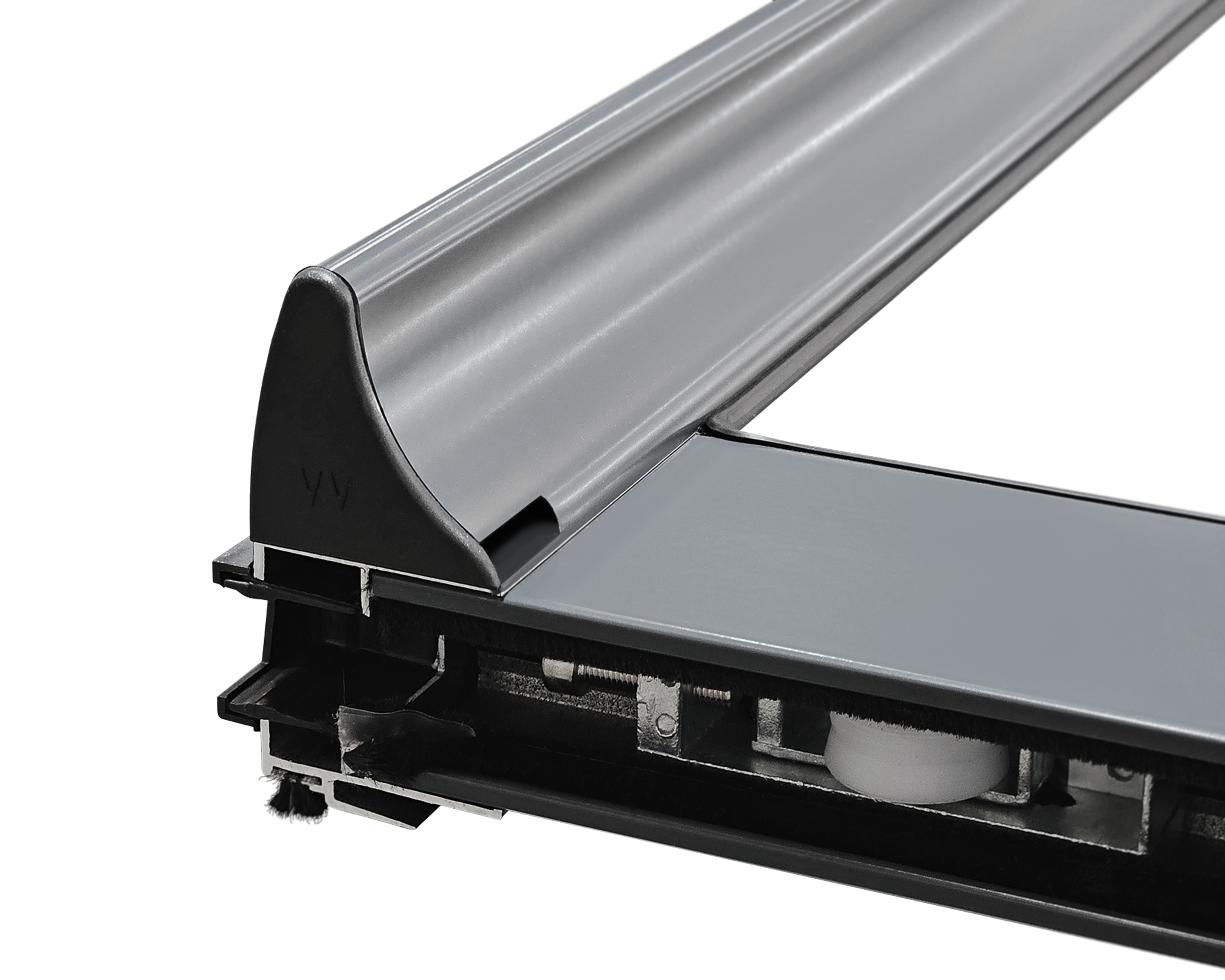 Baie coulissante aluminium H.215 x l.240 cm gris - 8