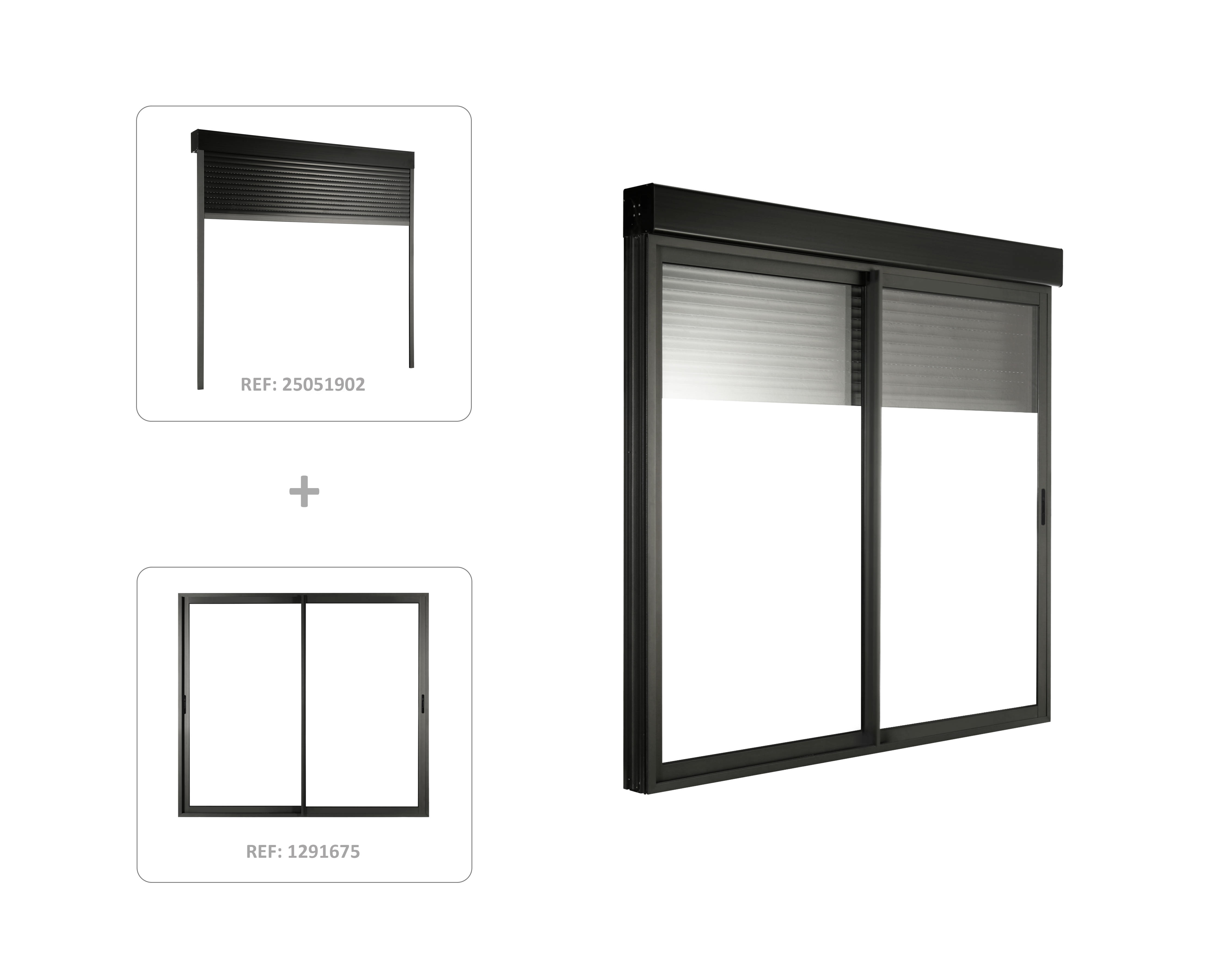 Baie coulissante aluminium H.215 x l.180 cm gris - 5