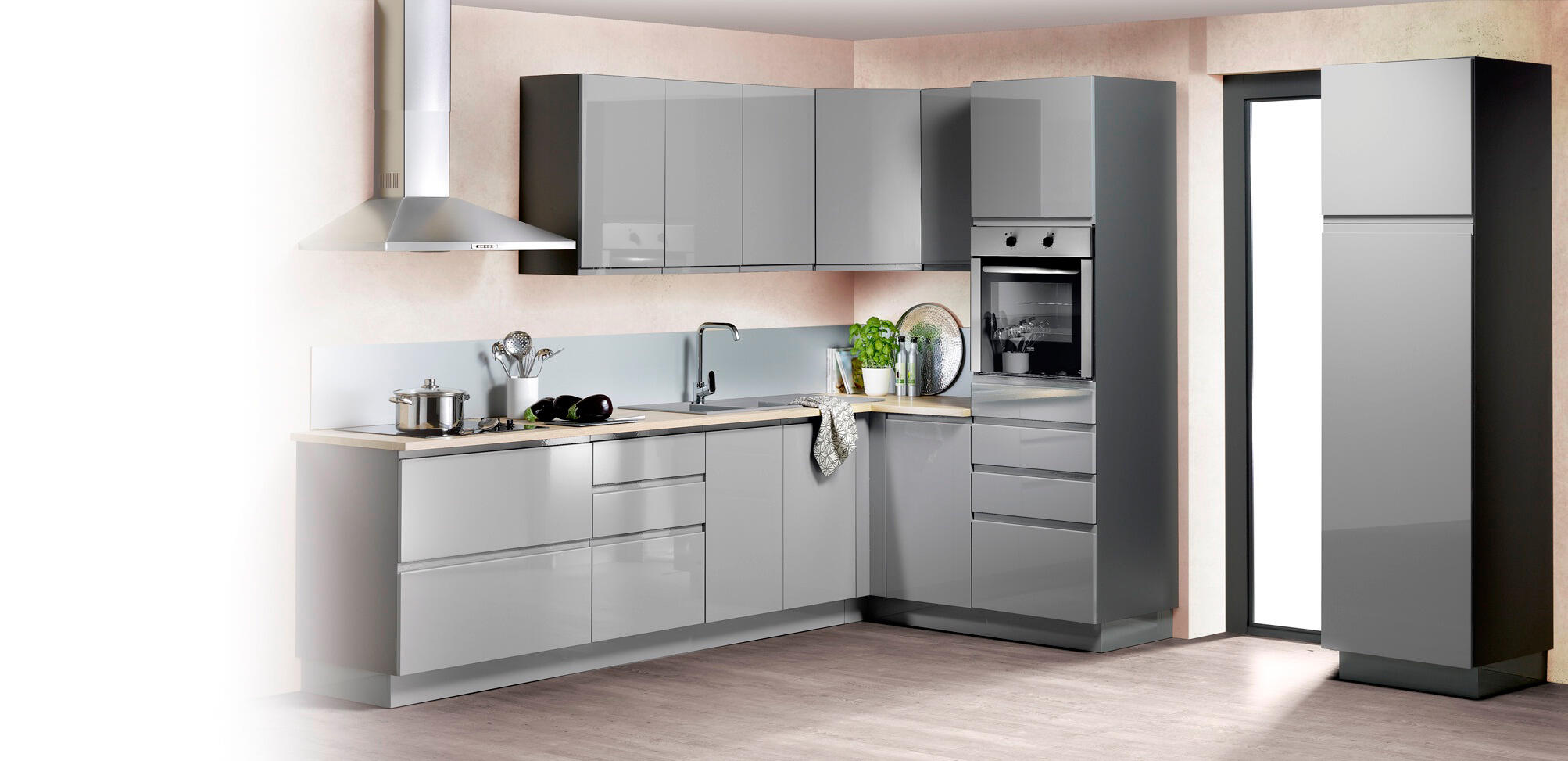 Porte sur hotte largeur 90 cm - MANA GRIS - 3