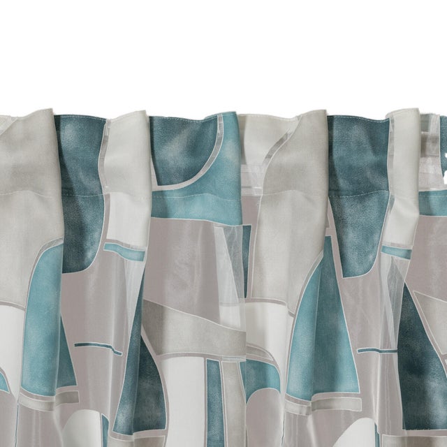 Tenda Geom petrolio, passanti nascosti 140x295 cm