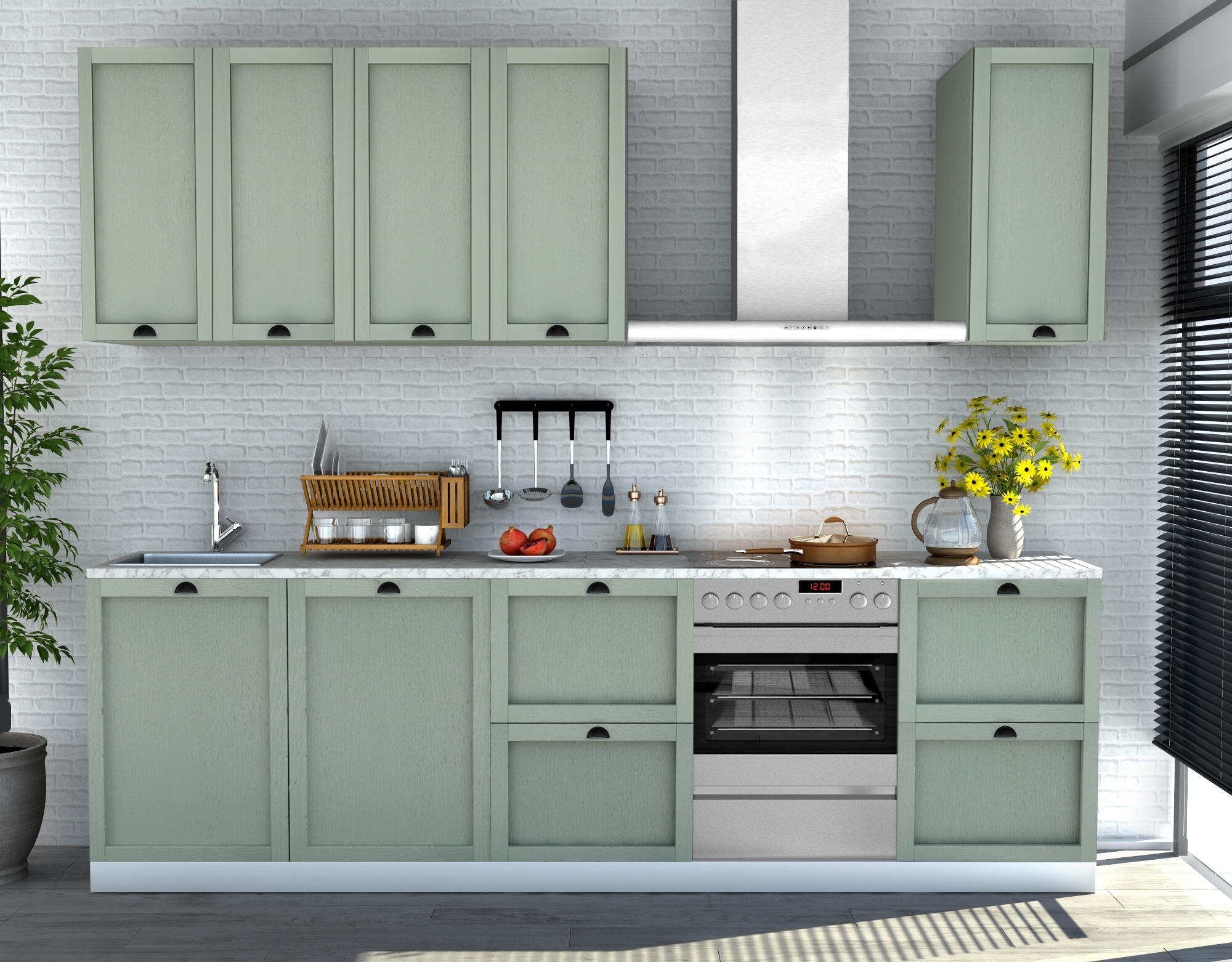Porta de cozinha Delinia Chicago 45X77 cm verde - 4