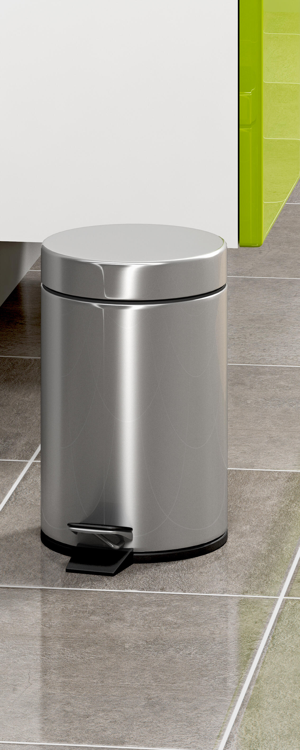 Balde de casa de banho 16,8x25,8x16,8 cm cinzento brilhante 3 lt Sensea Urban - 4