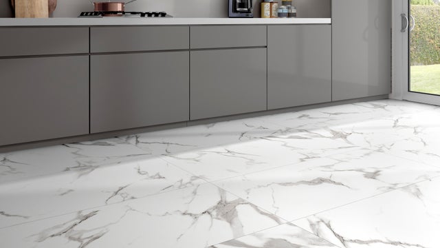 Pavimento cerâmico interior Casablanca brilhante 60x120 cm ECOCERAMIC branco