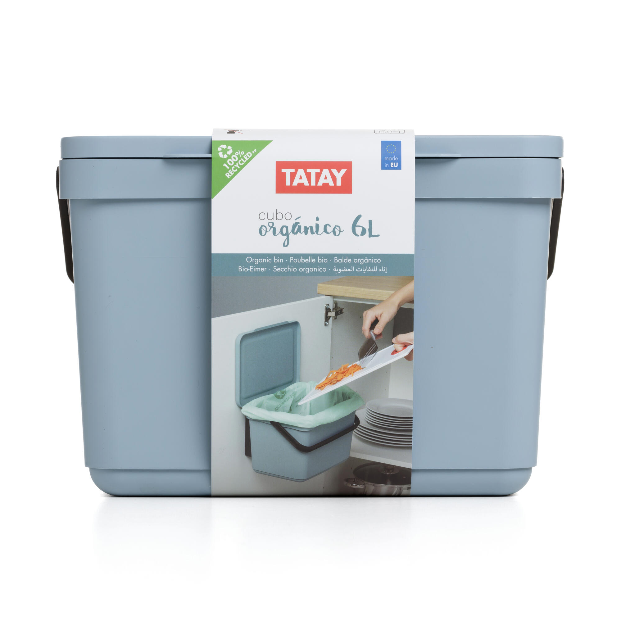Cubo de basura organizo manual TATAY para 6 litros BLUE MIST SOPORTE - 3