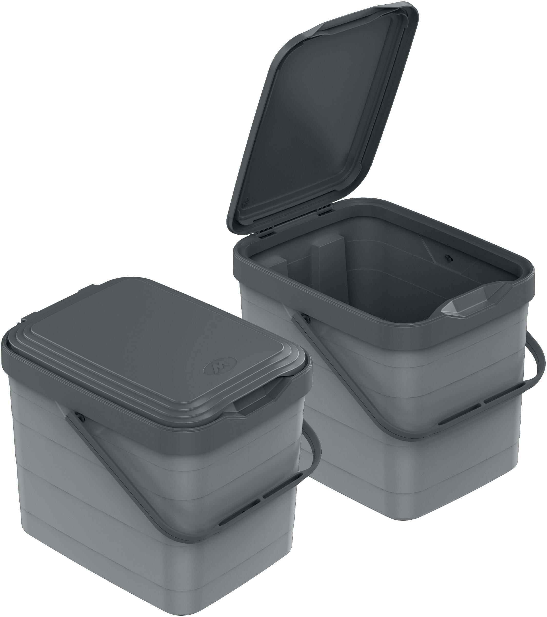 Cubo de la basura con fijación a la pared walbin mondex 8l antracita