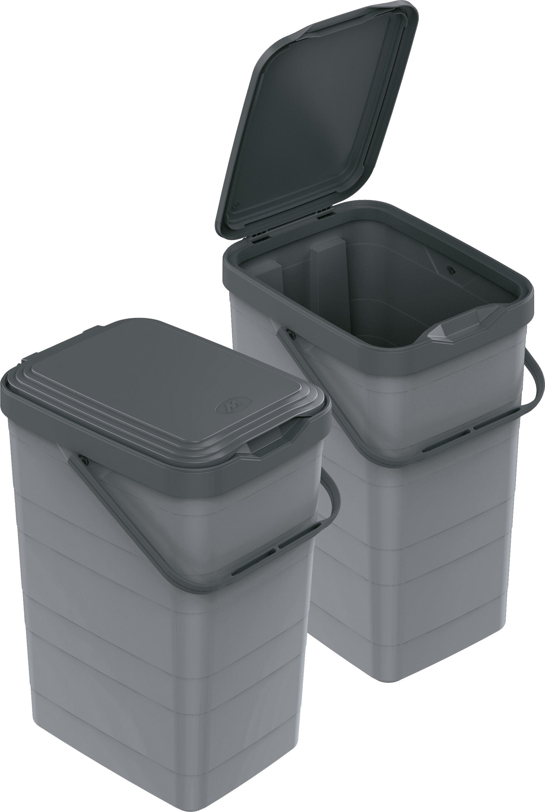 Cubo de la basura con fijación para pared walbin mondex 14l antracita