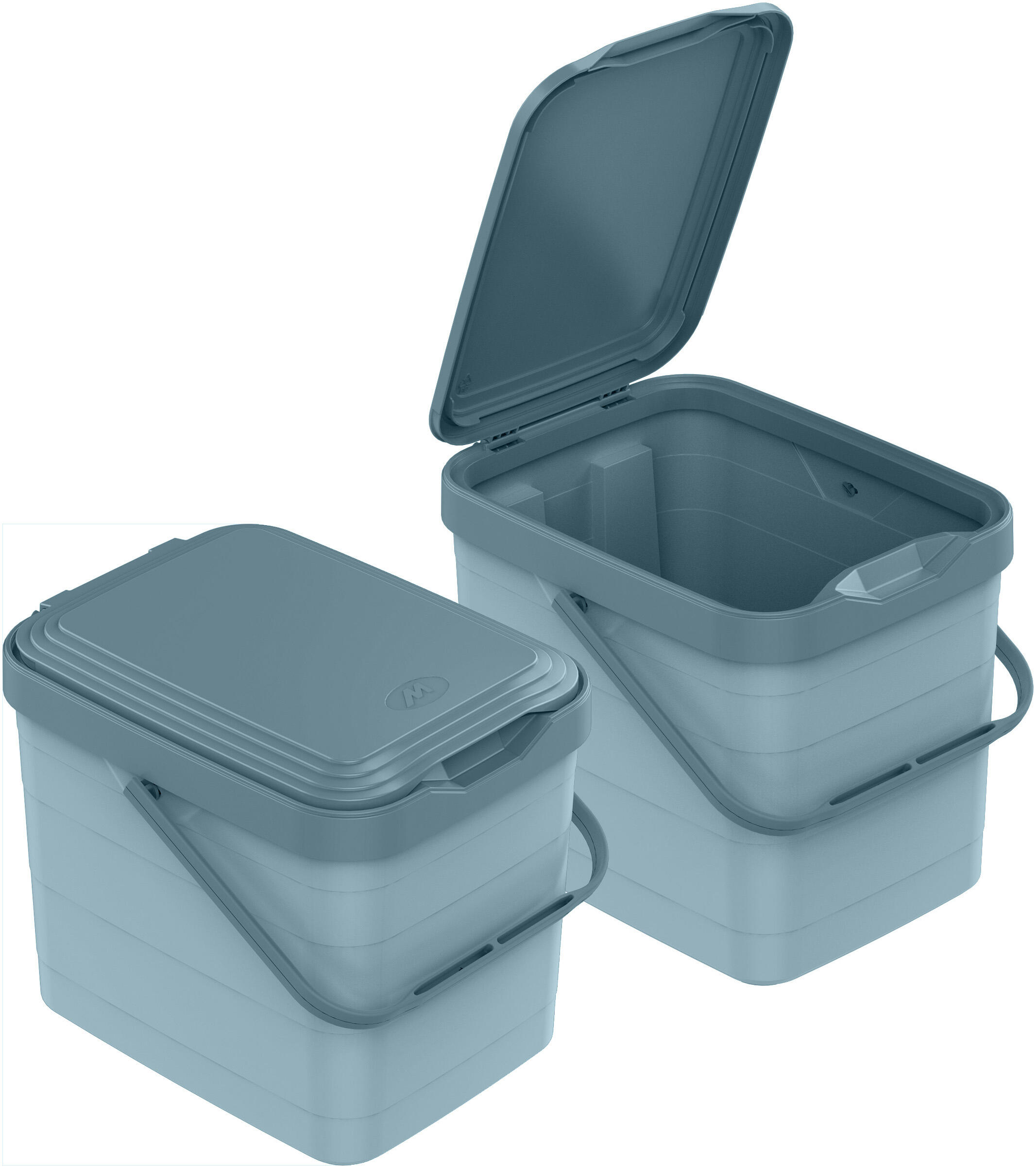 Cubo de la basura con fijación a la parez walbin mondex 8l azul celeste