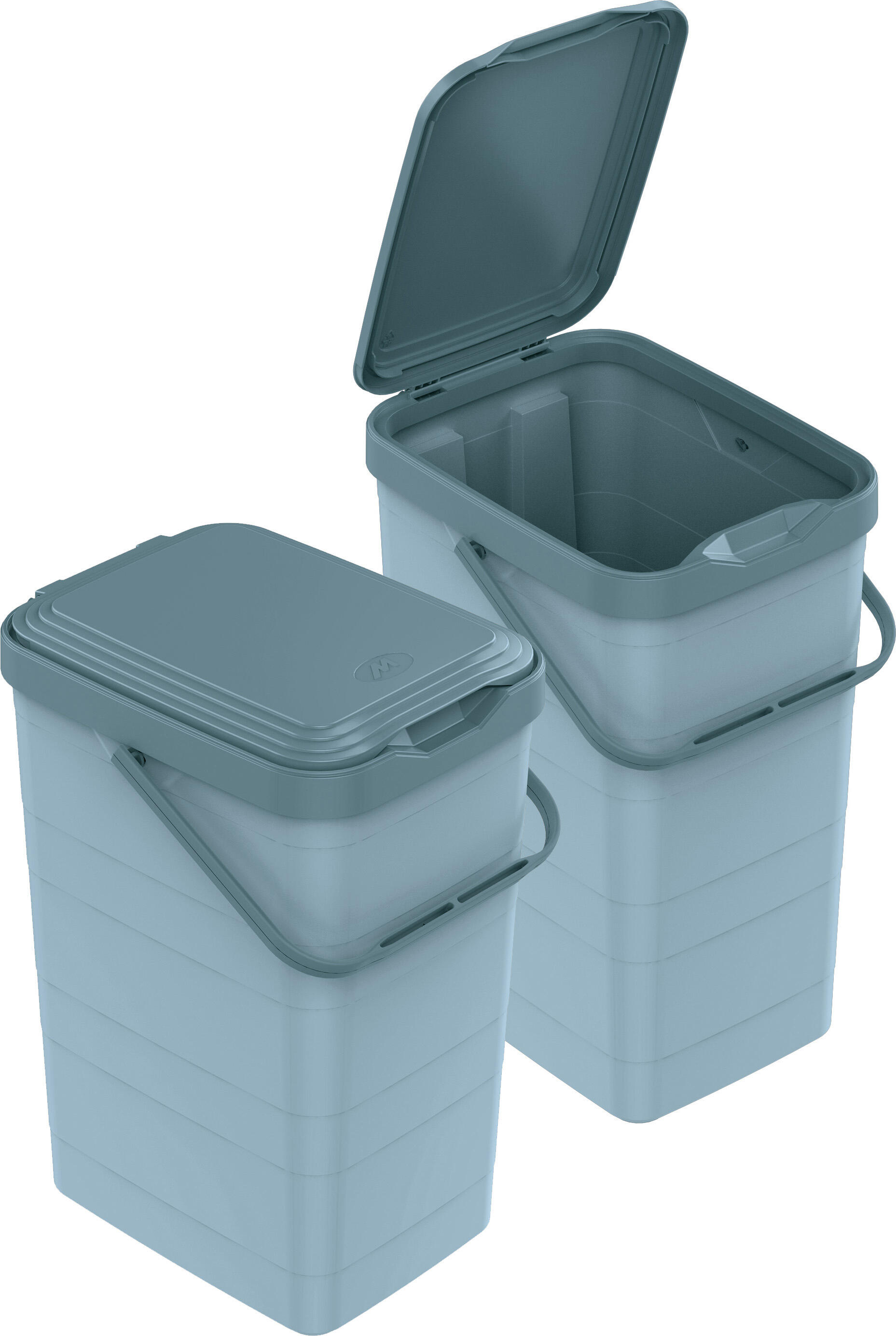 Cubo de la basura con fijación a la parez walbin mondex 14l azul celeste