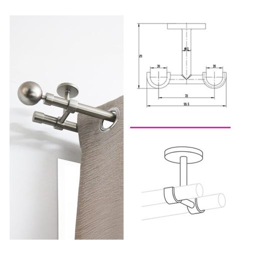 soporte techo doble blanco d20